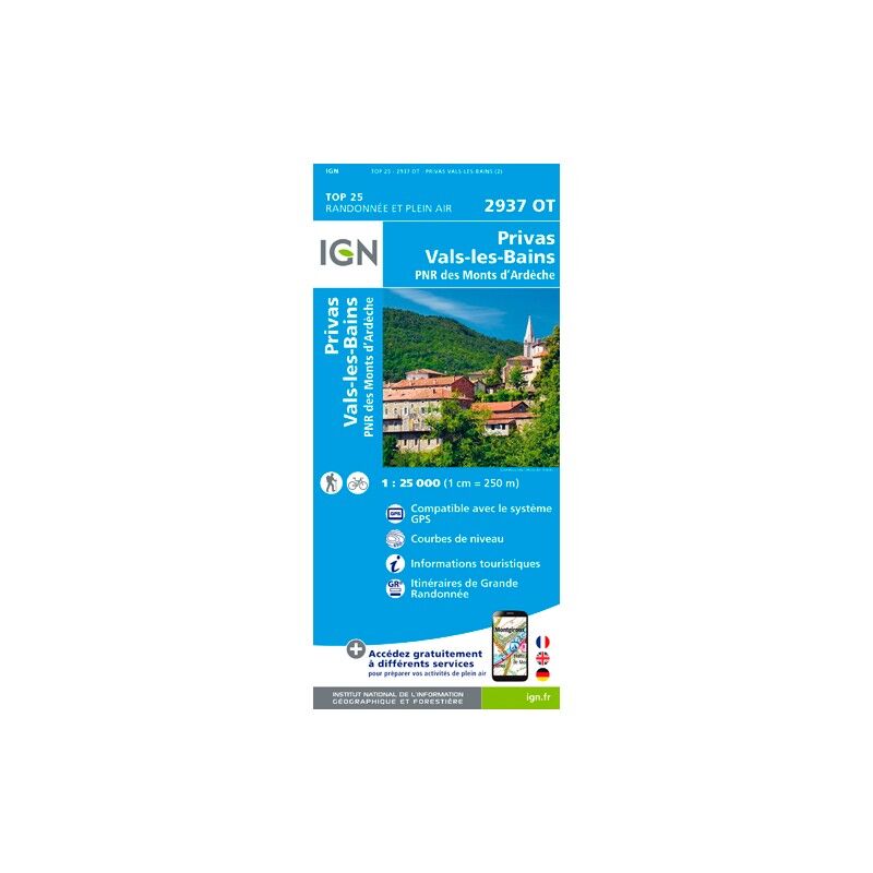 Privas. Vals Les Bains - Carte topographique
