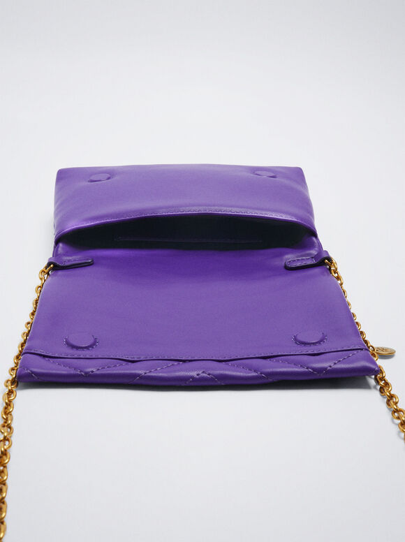 Bolsa de ombro acolchoada - Roxa