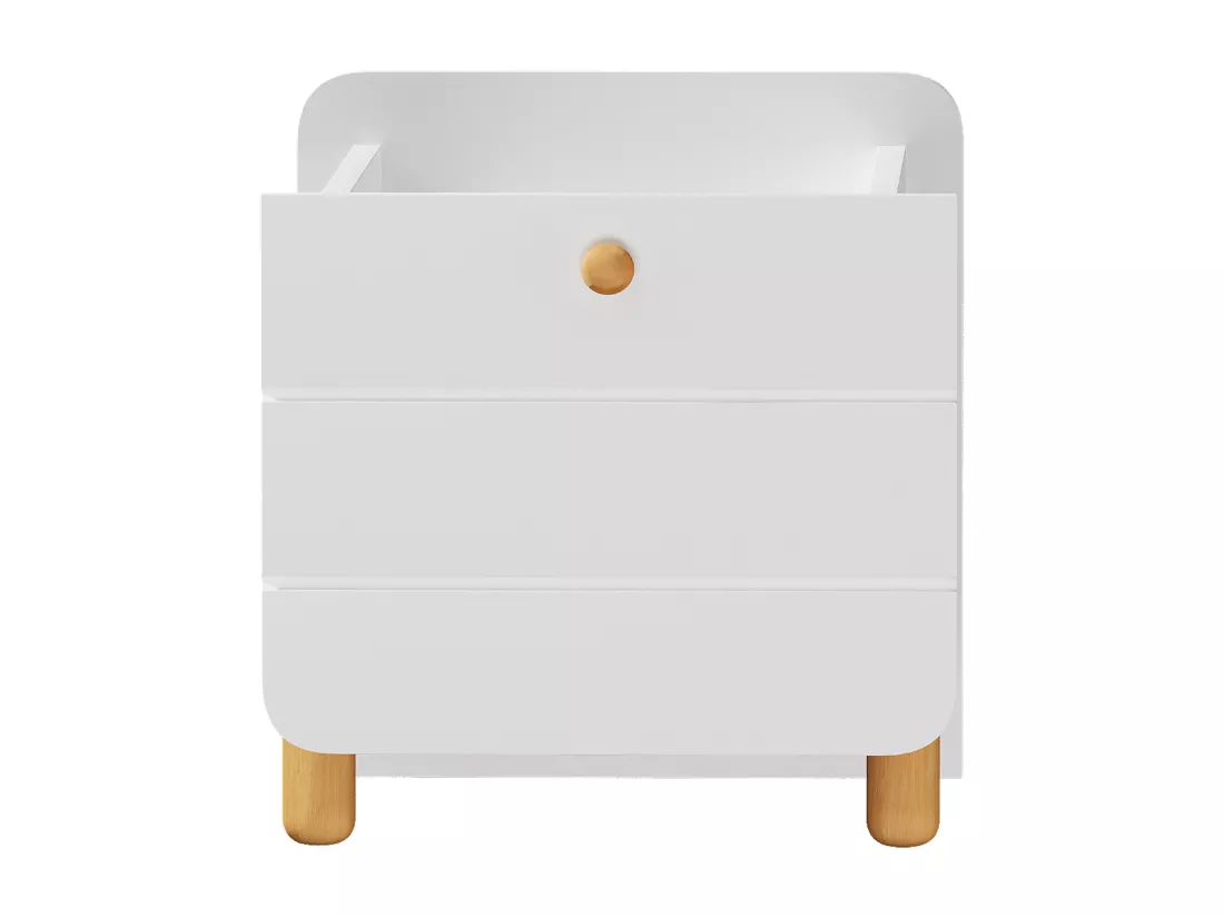 Table de chevet en bois - avec 1 tiroir - Blanc