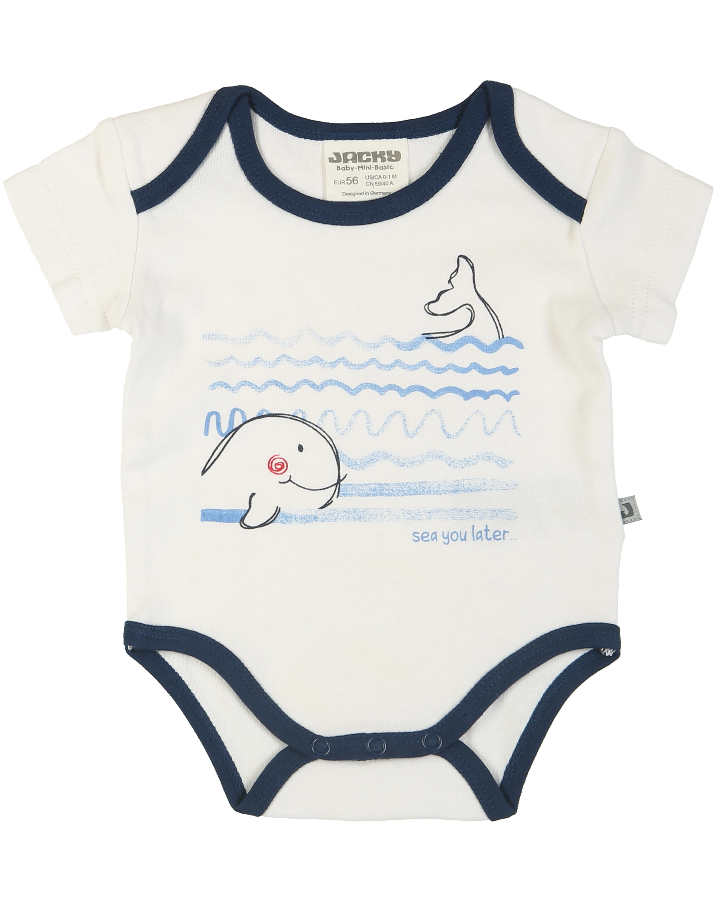 Kurzarm-Body SEA YOU LATER  2er-Pack in offwhite/grau