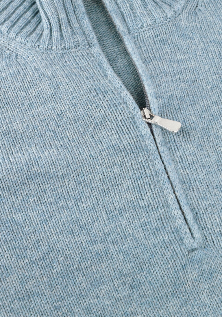 lichtblauwe gran sasso trui mock zip