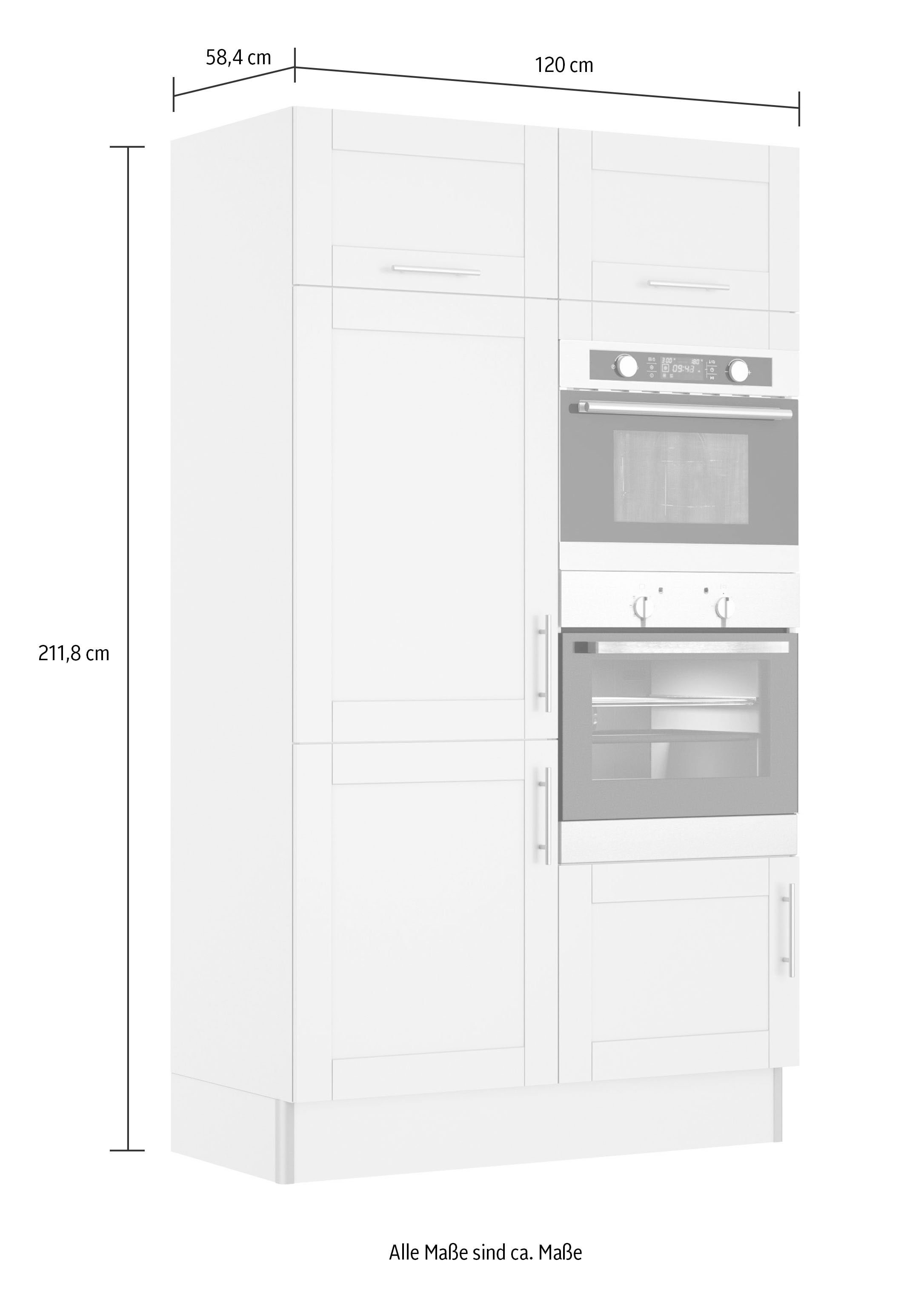 KOCHSTATION Küche »KS-Ahus, Hochschrankmodul« Breite 120 cm,wahlweise mit E-Geräten,Soft-Close-Funktion