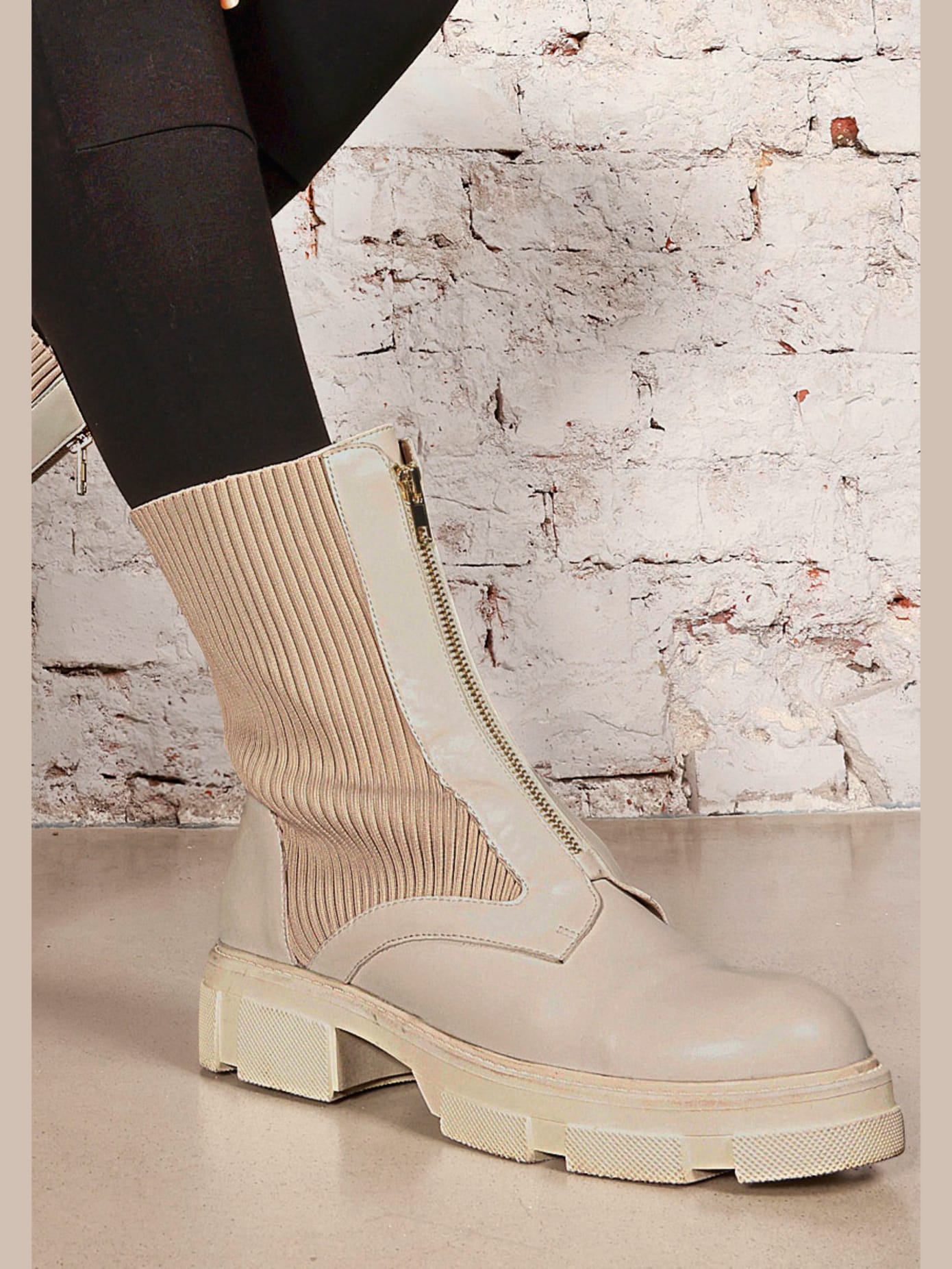 Bottes à glissière semelle chunky tendance