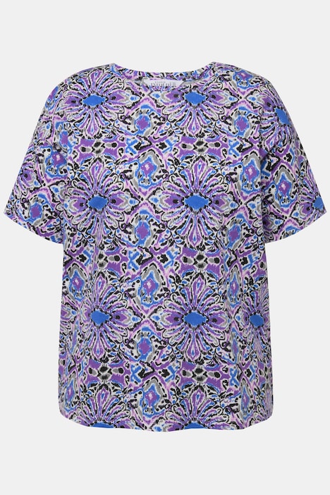 T-Shirt, oversized, grafischer Print, Rundhals, Halbarm
