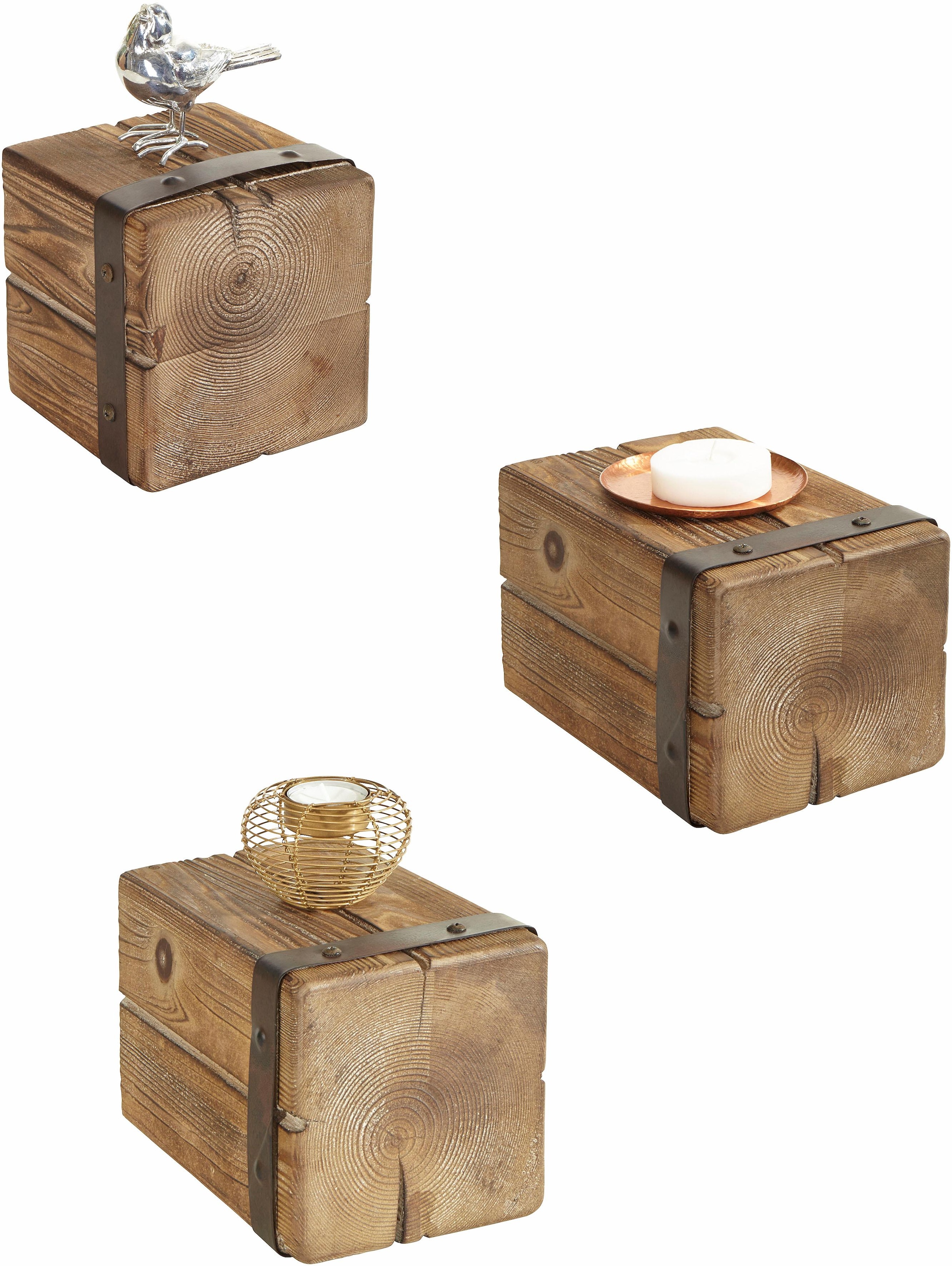 Home affaire Wandregal »Holzpfeiler« 3 Stk. tlg.
