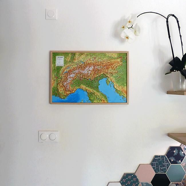 3D MAP - RELIEF L'ARC ALPIN 61X41