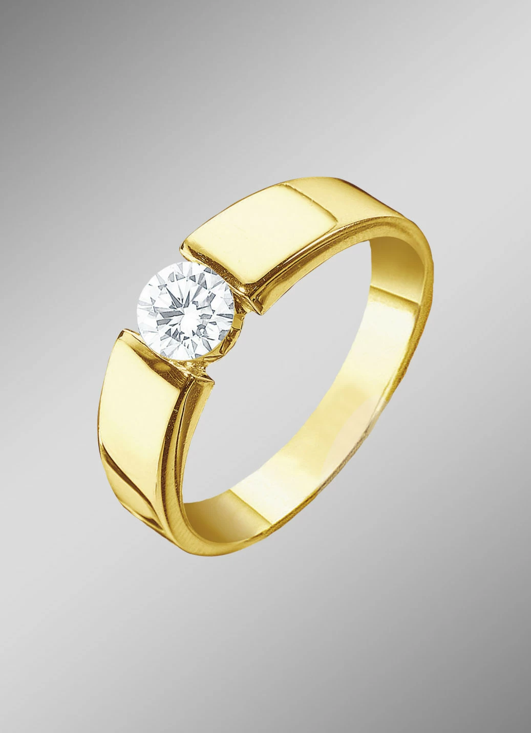 Exquisiter Damenring in Gelbgold mit Brillant