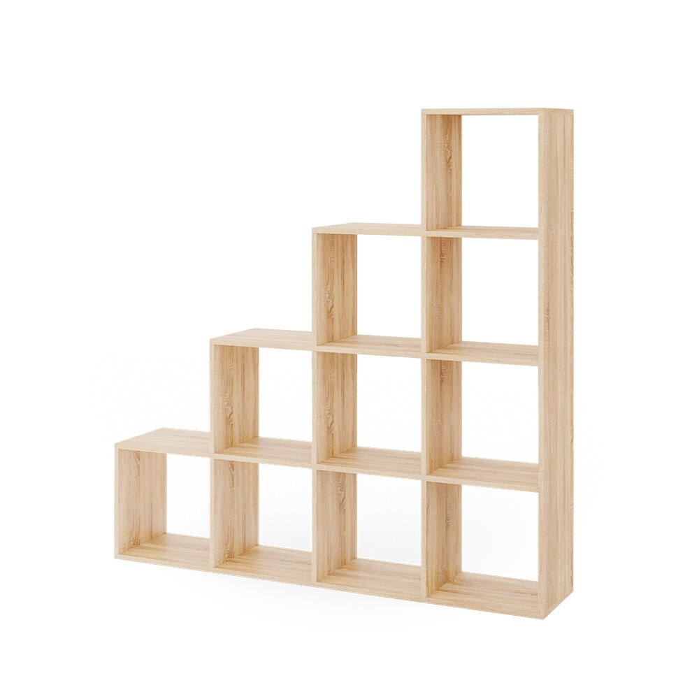 VICCO Treppenregal 10 Fächer Eiche Sonoma - Raumteiler Stufenregal Bücherregal