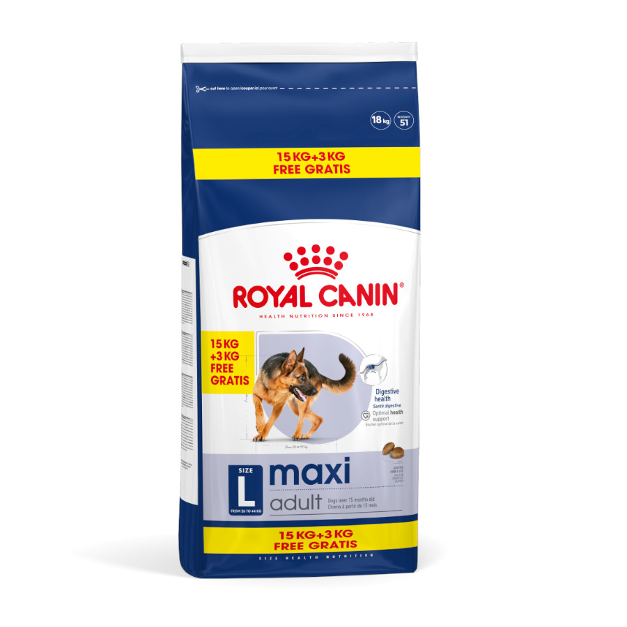 18 kg (15 + 3 kg grátis!) Ração Royal Canin Maxi Adult para cães