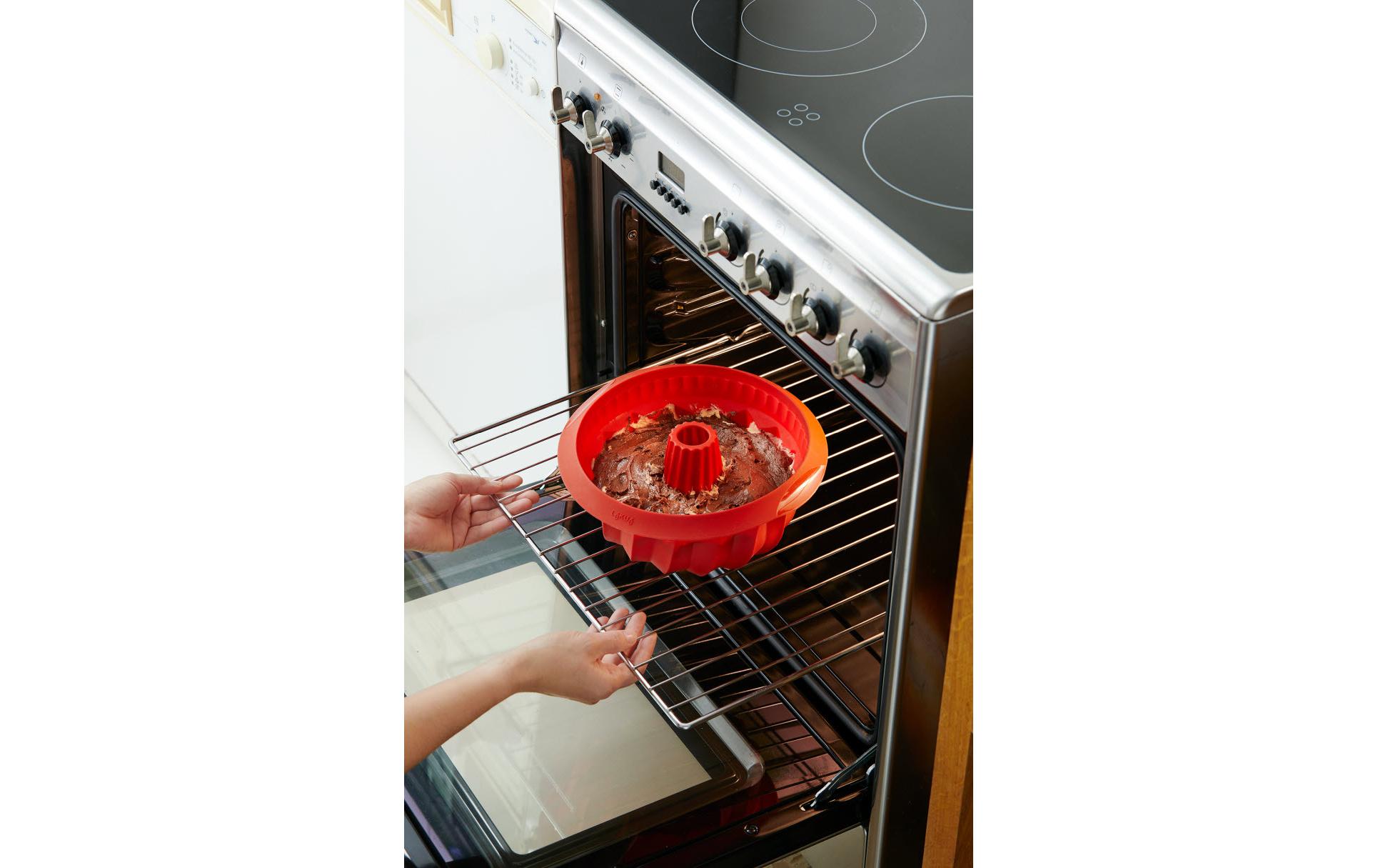 Backform Silikon, ø 22 cm, RotTiefe Savarin-Kuchenform