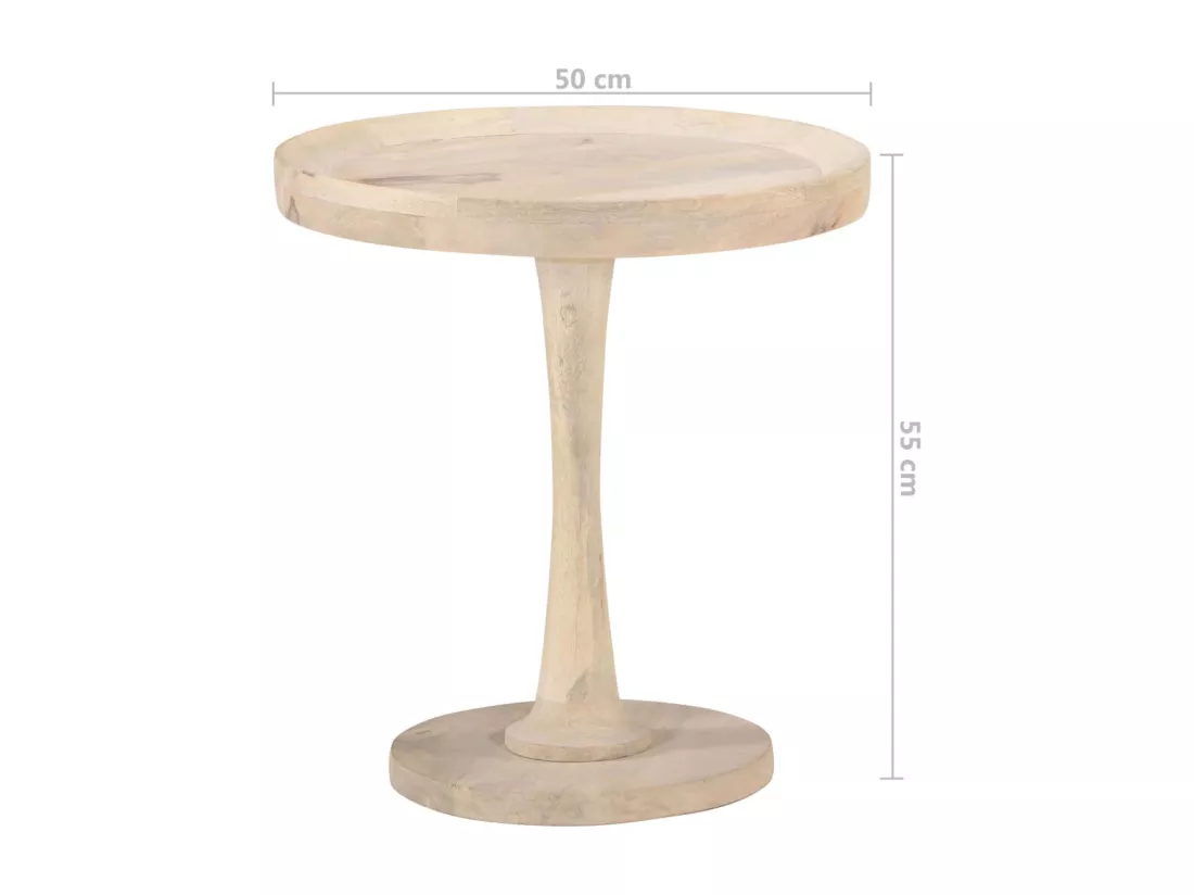 Table d'appoint Ø50x55 cm Bois de manguier massif