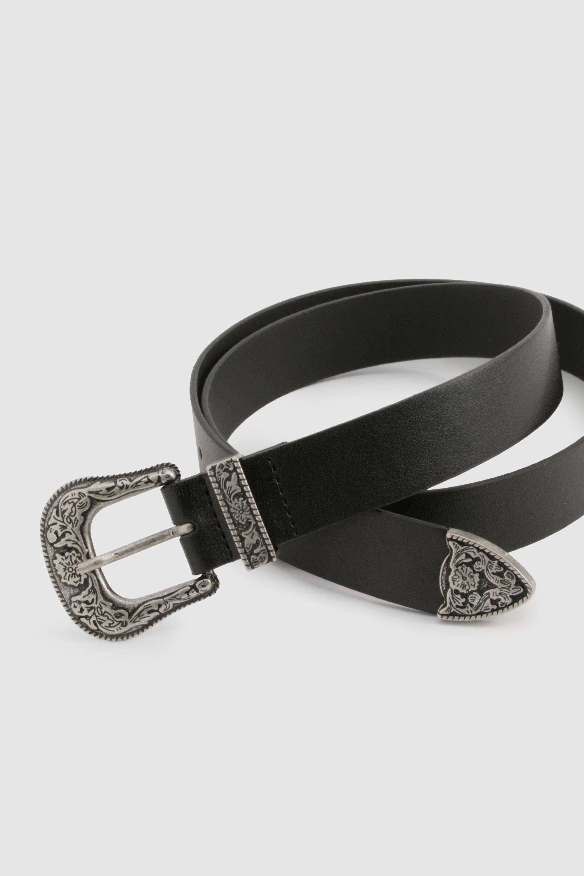 boohoo Ceinture Western à boucle noire