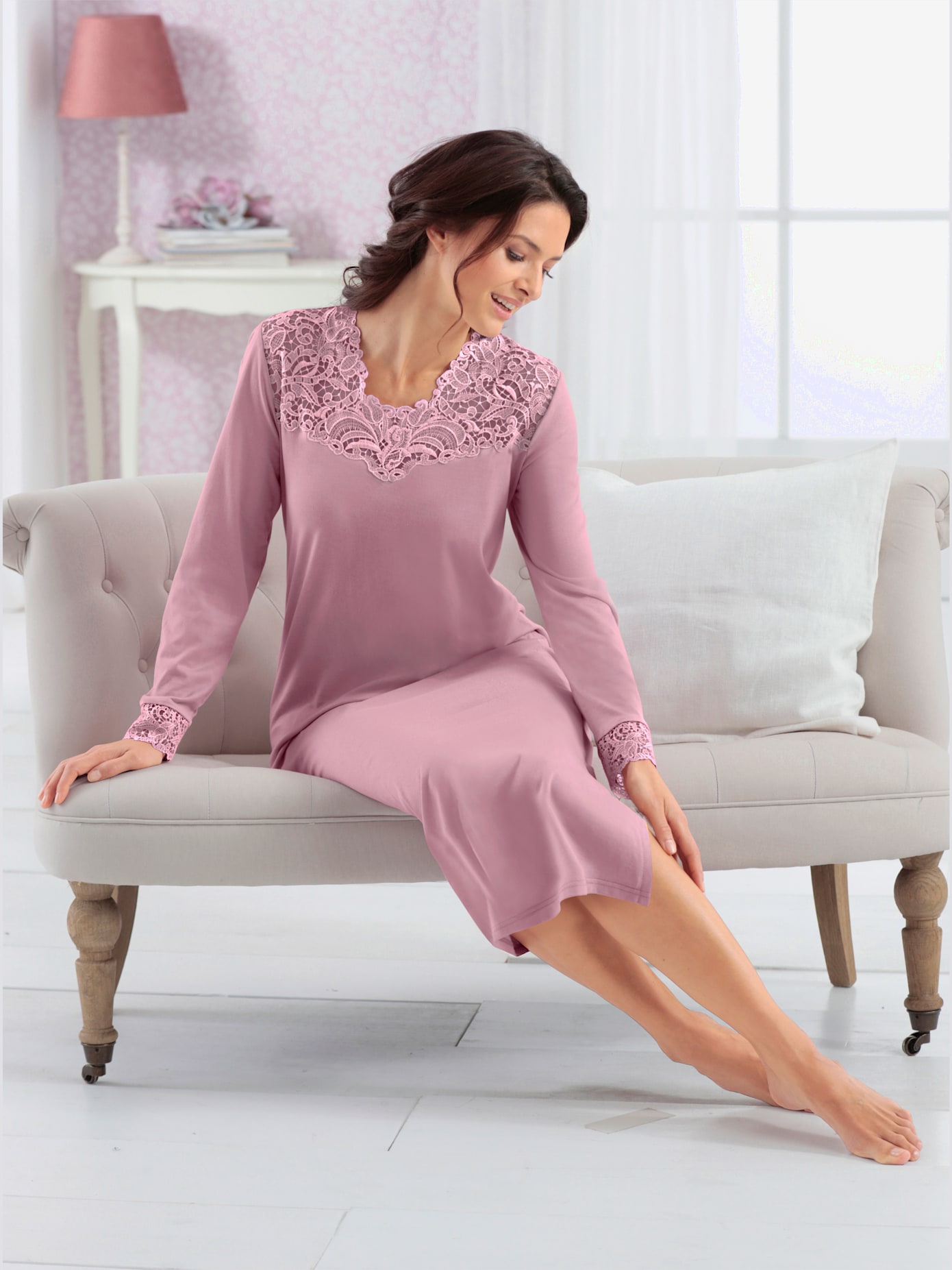Chemise de nuit longue manches longues