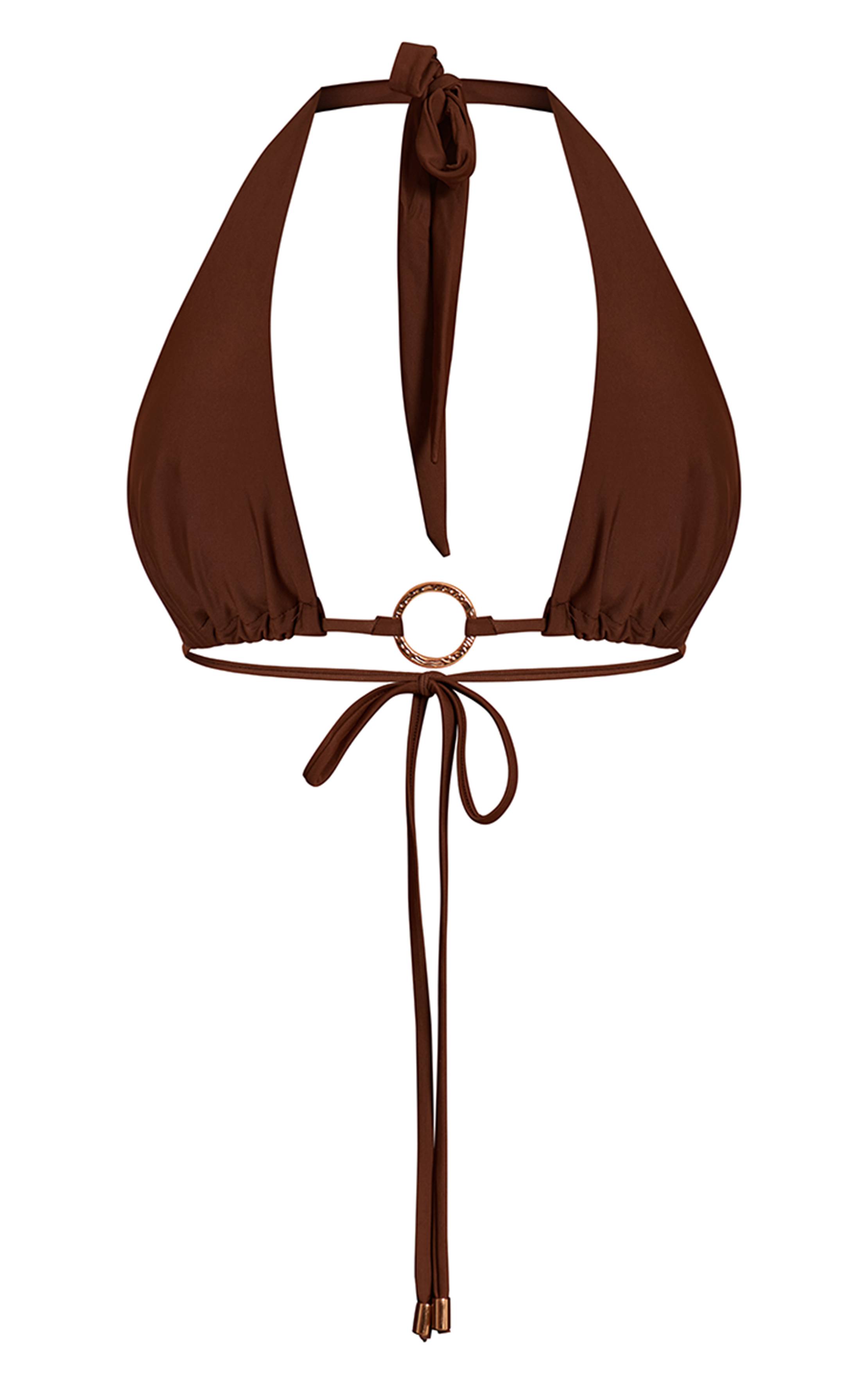 Espresso Haut De Bikini Triangle Avec Anneau Doré