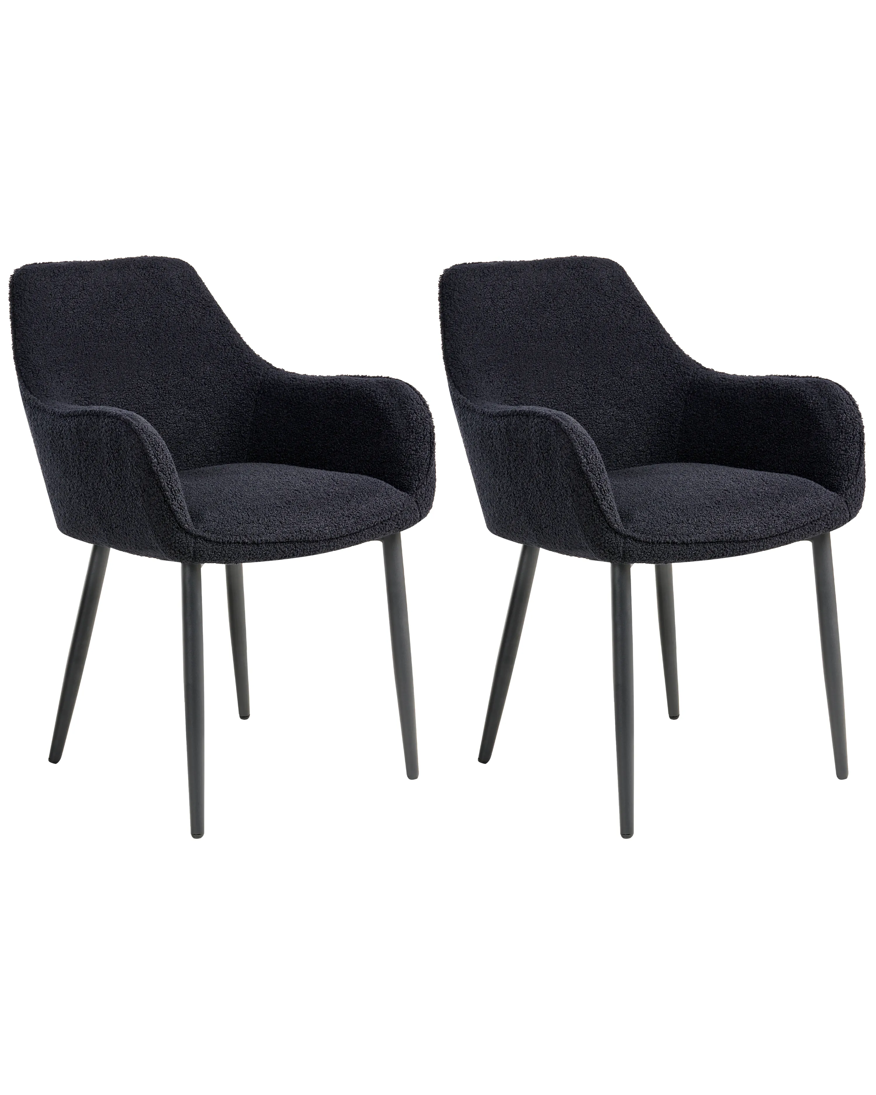 Set van 2 eetkamerstoelen ALDEN Bouclé Zwart