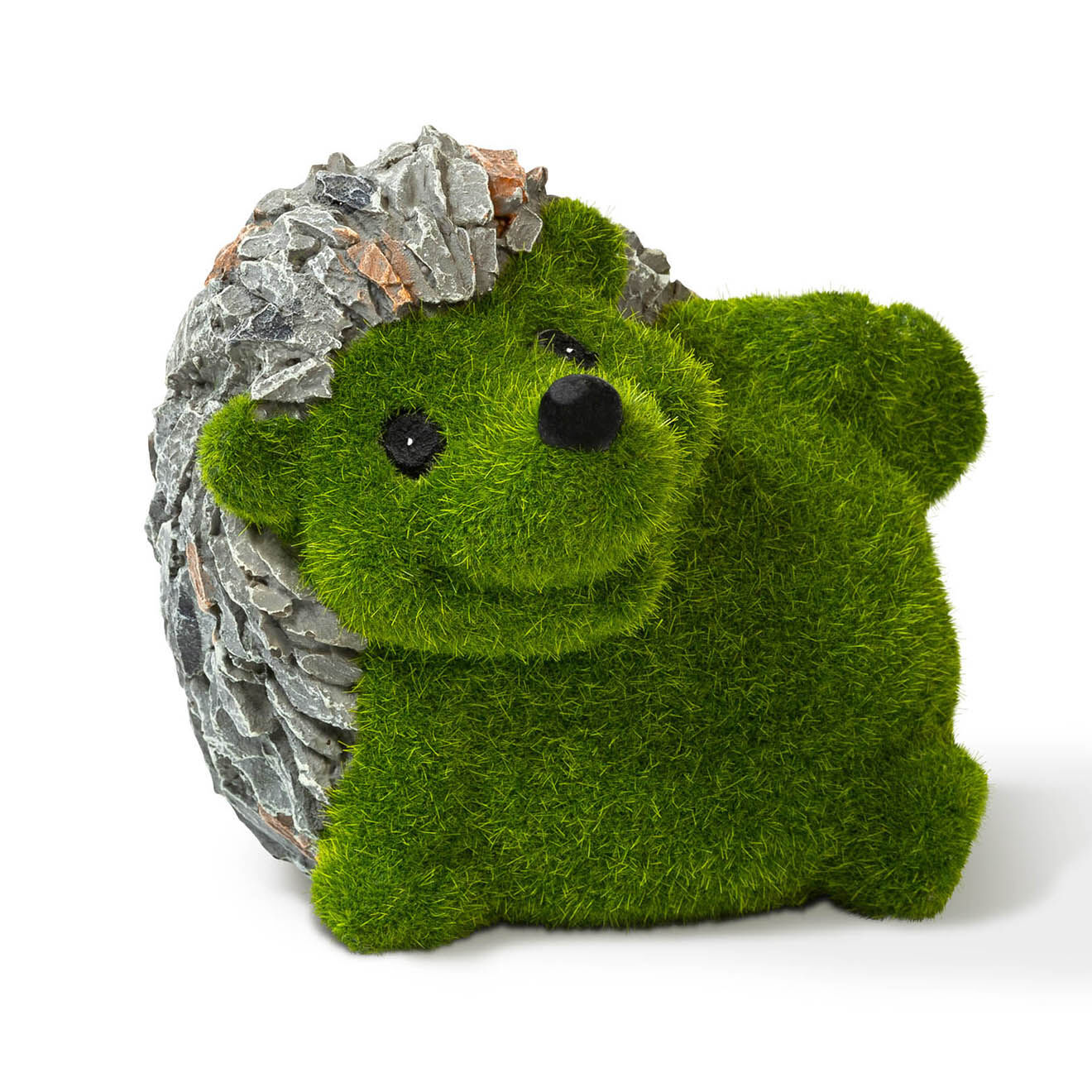 Pratik Garden Herisson miniature en gazon vert/gris - 17x13x14 cm