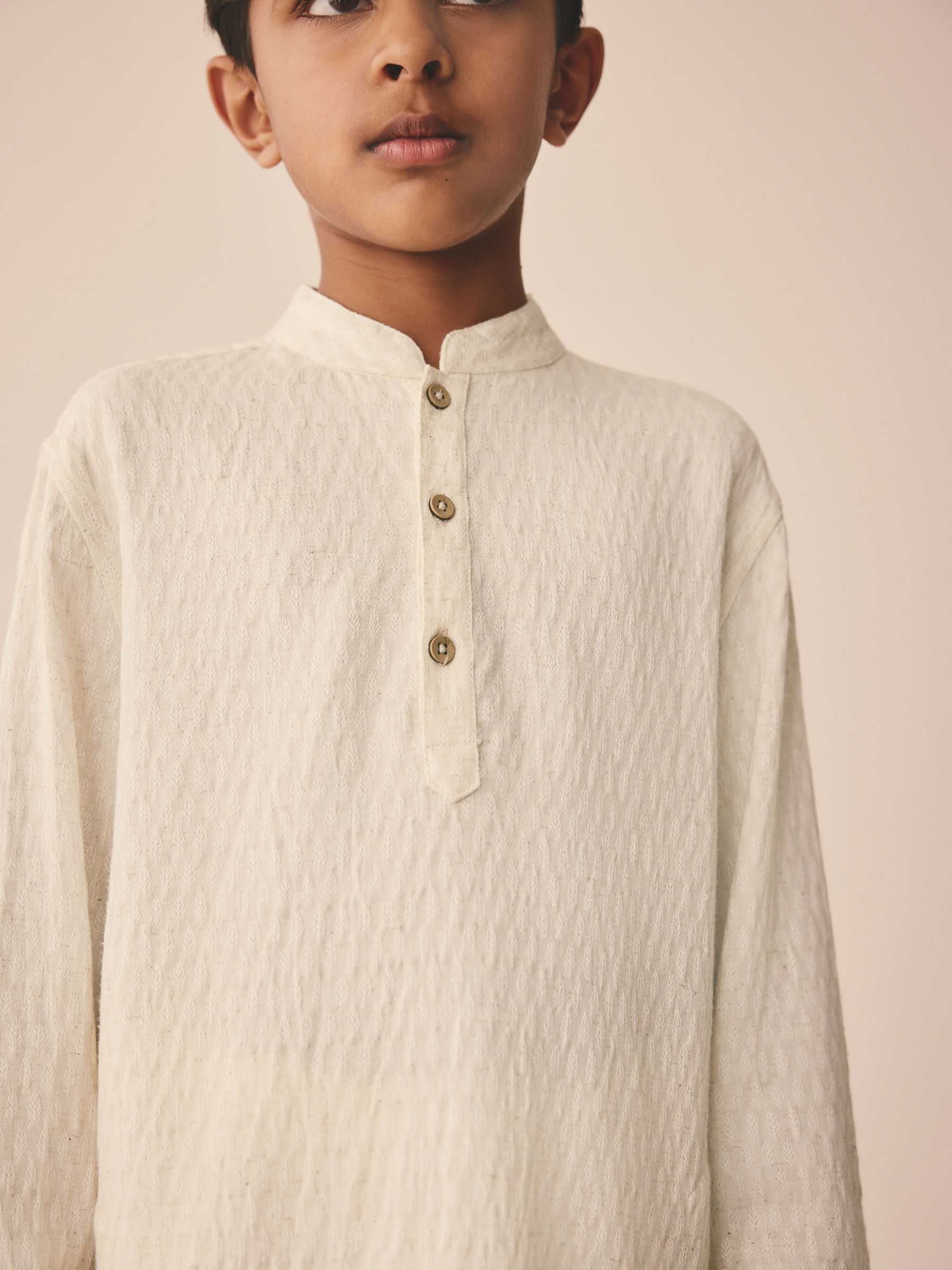 Ecru getextureerde jacquard - Eid Koerta (3mnd -16jr)