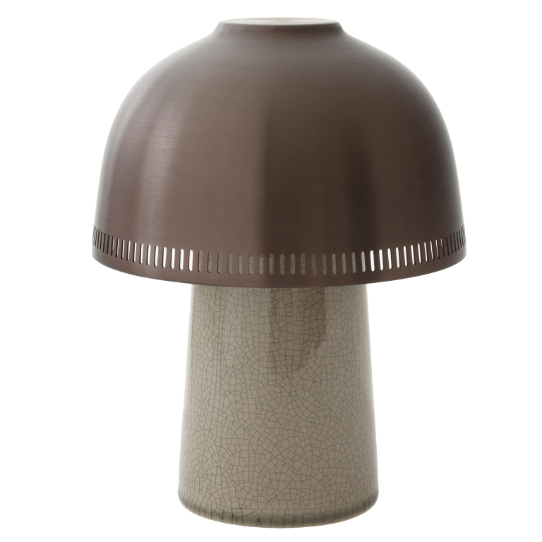 &tradition Raku SH8 tafellamp oplaadbaar Beige grey & Bronzed