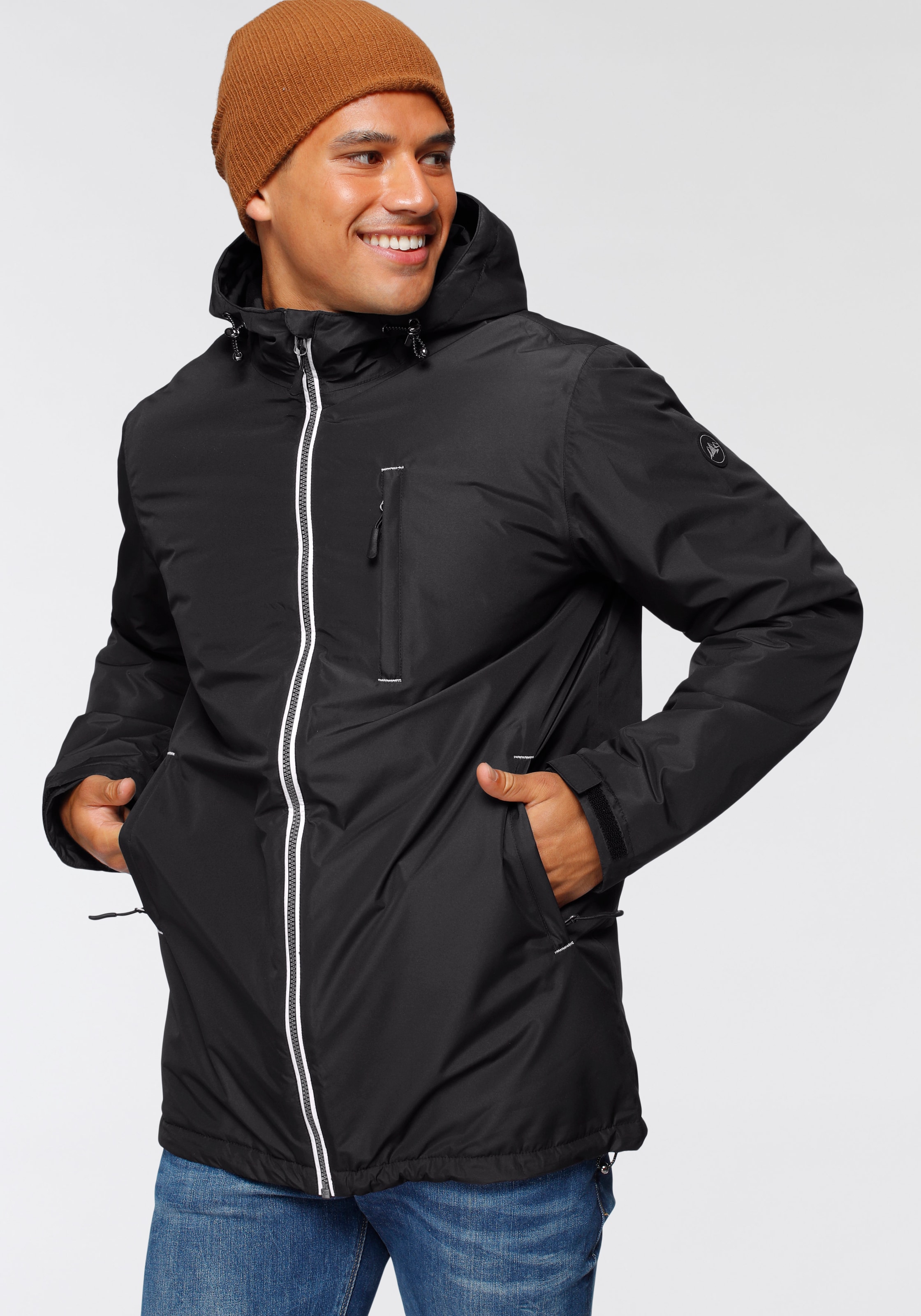 Polarino Funktionsjacke mit Kapuze wasserdicht, atmungsaktiv und winddicht