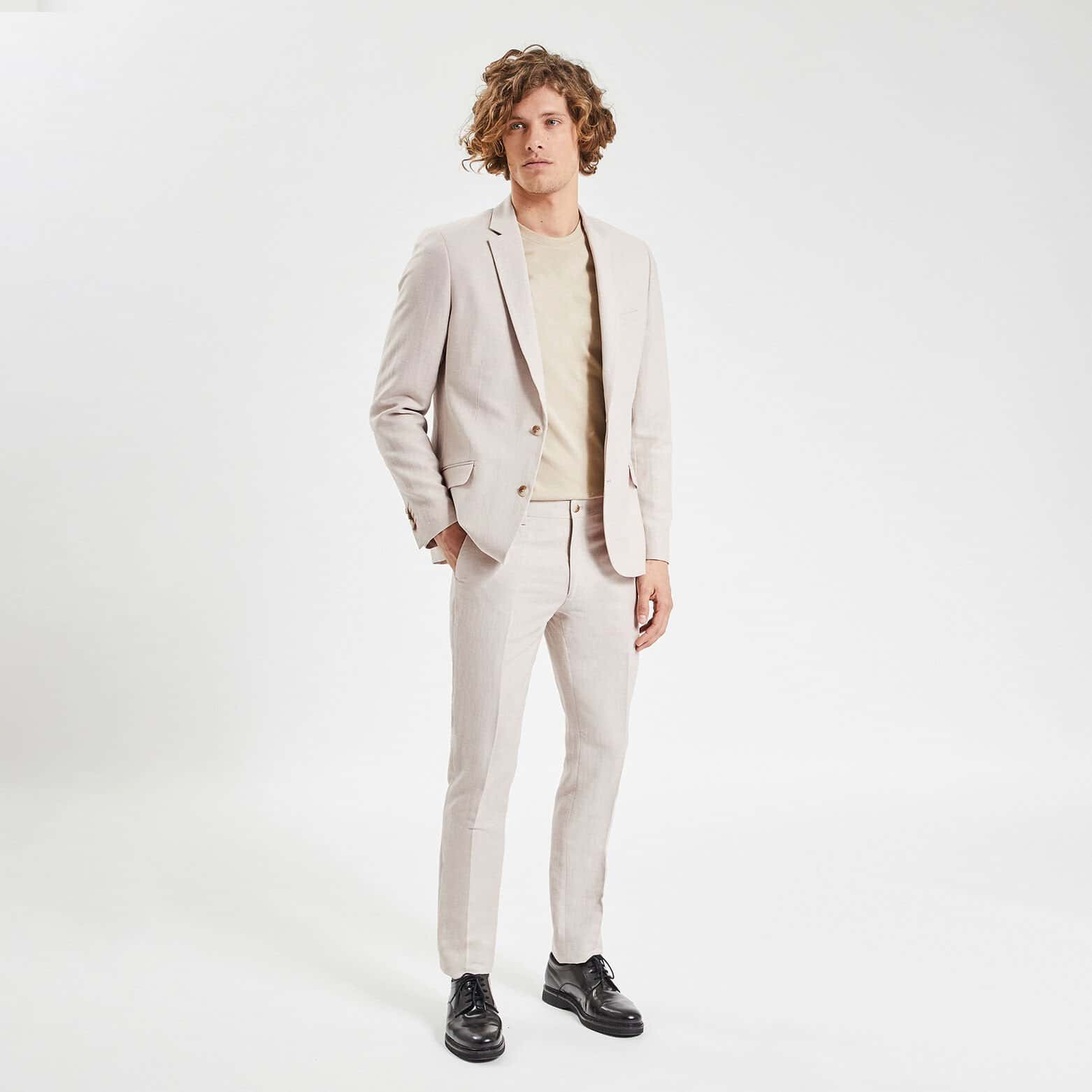 Pantalon de costume slim Beige