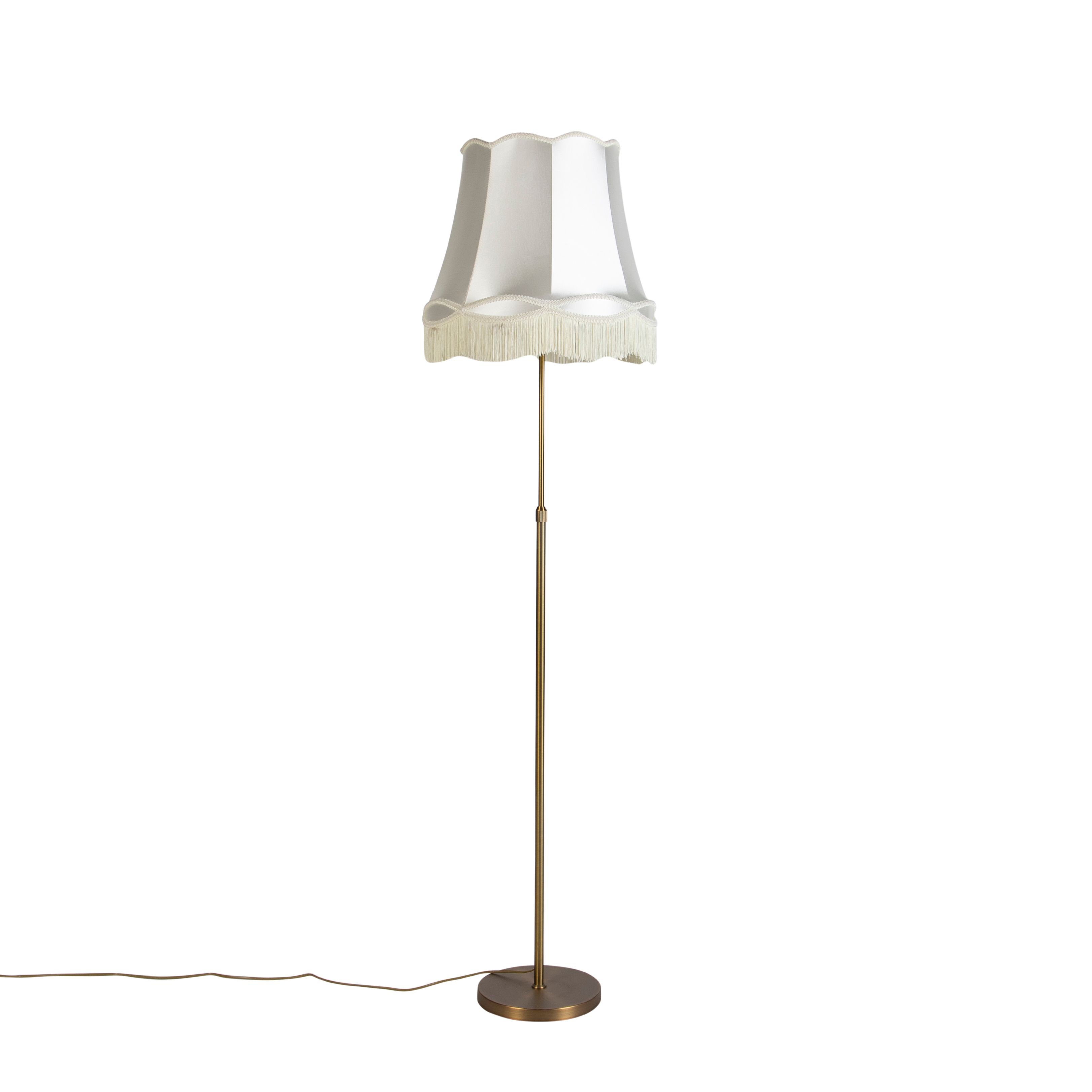 Vloerlamp brons met Granny kap crème 45 cm verstelbaar - Parte