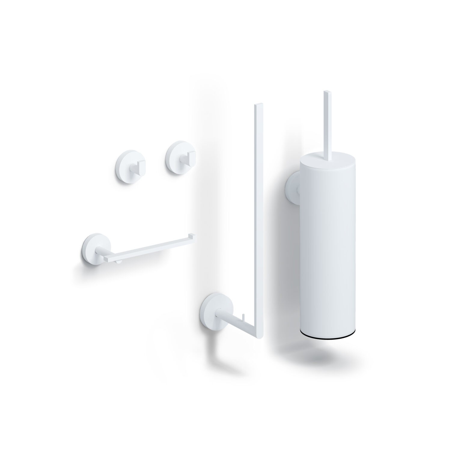 Clou Flat toiletaccessoireset wit mat