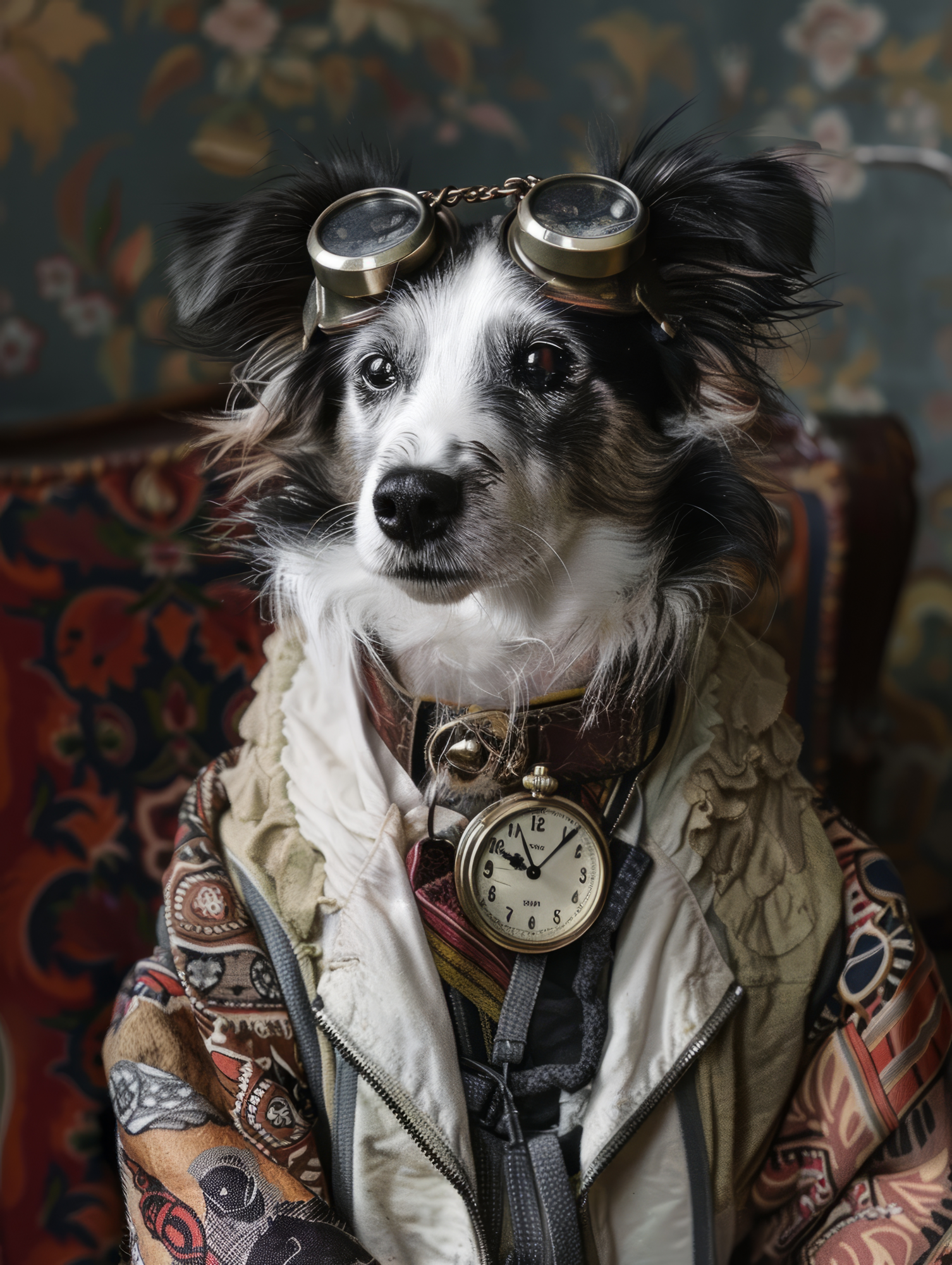 Canvas schilderij van een Poolse Lowland hond 80x120 cm