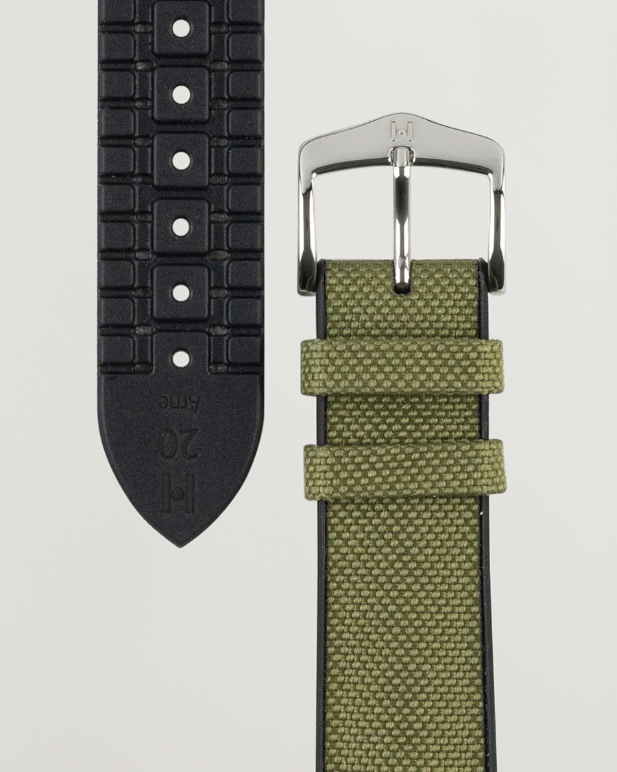 HIRSCH Arne Sailcloth Effect Performance Watch Strap Olive