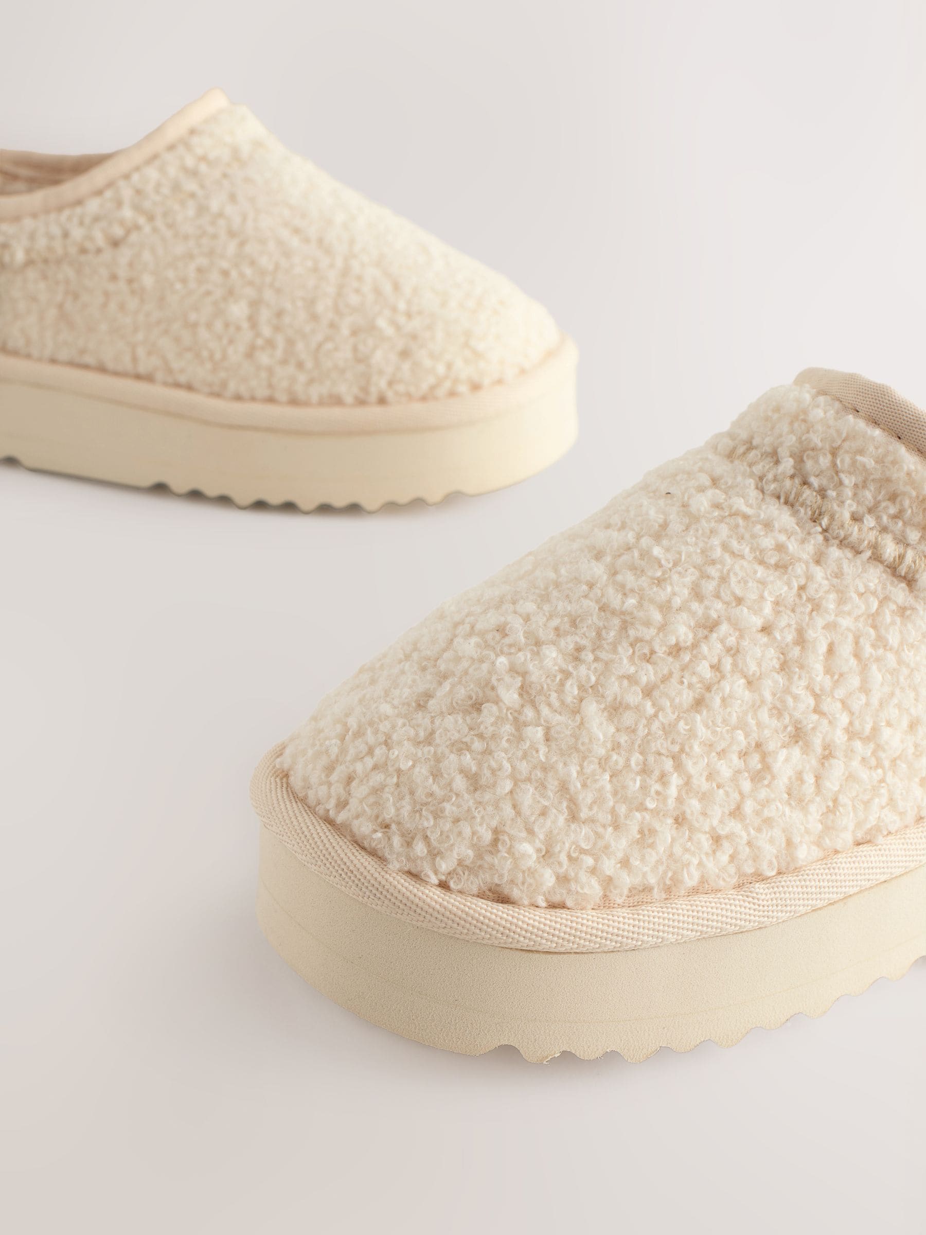 Crèmekleurig borg - Lage schoenen Shoot fleece gevoerde pantoffels