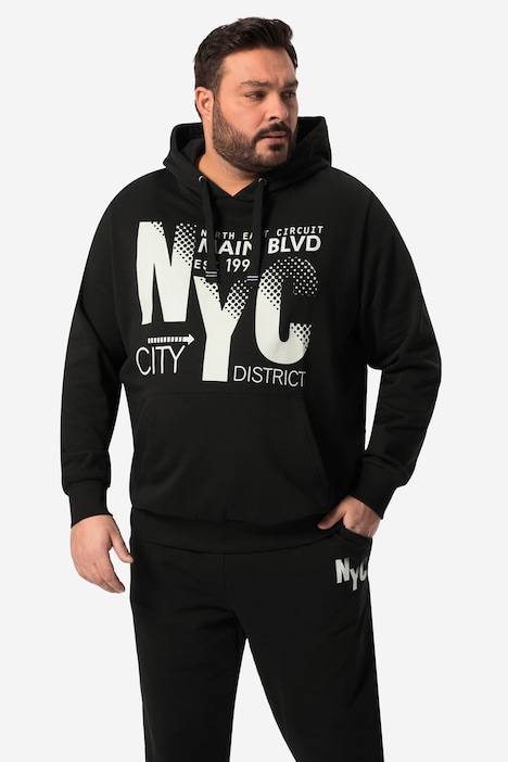 Men+ Hoodie, Kapuzensweater, NYC Print, bis 80/82