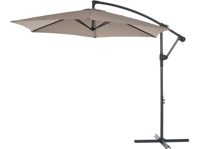 COCON Sonnenschirm TR-018 Ø 300 cm, hängend, Taupe Eleganter Ampelschirm für heisse Sommertage