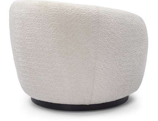 CONCEPT1 - Fauteuil pivotant Assa pivotant ecru effet laine bouclette
