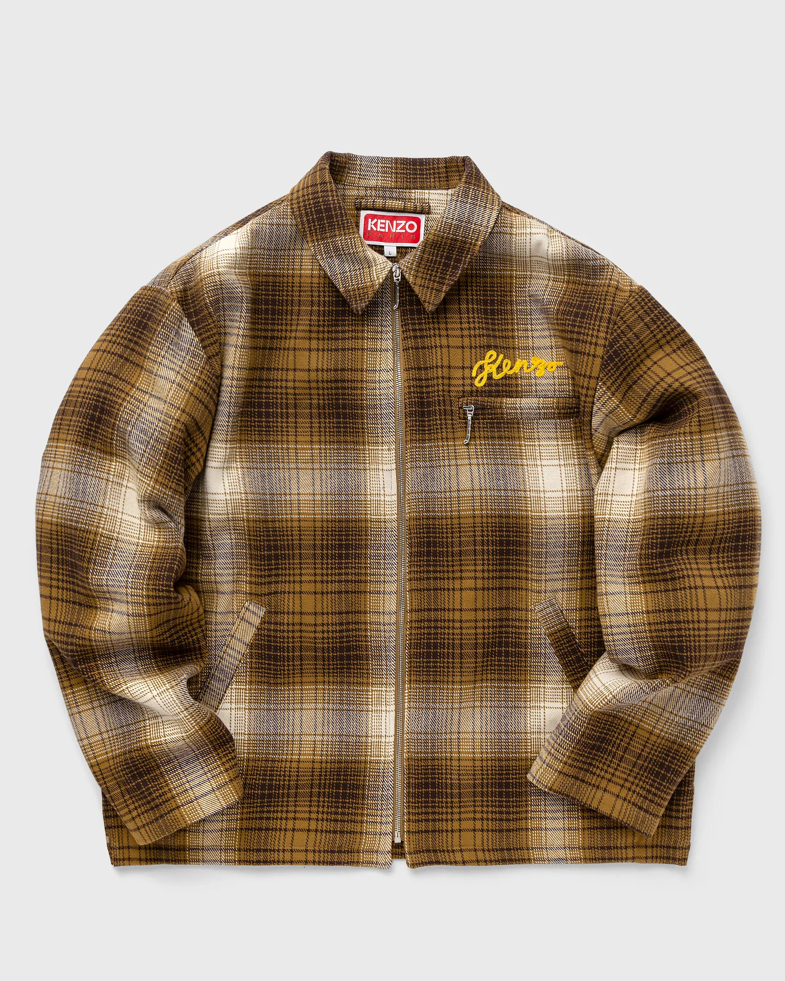 Kenzo CHECKED PLAID ZIPPED OVERSHIRT