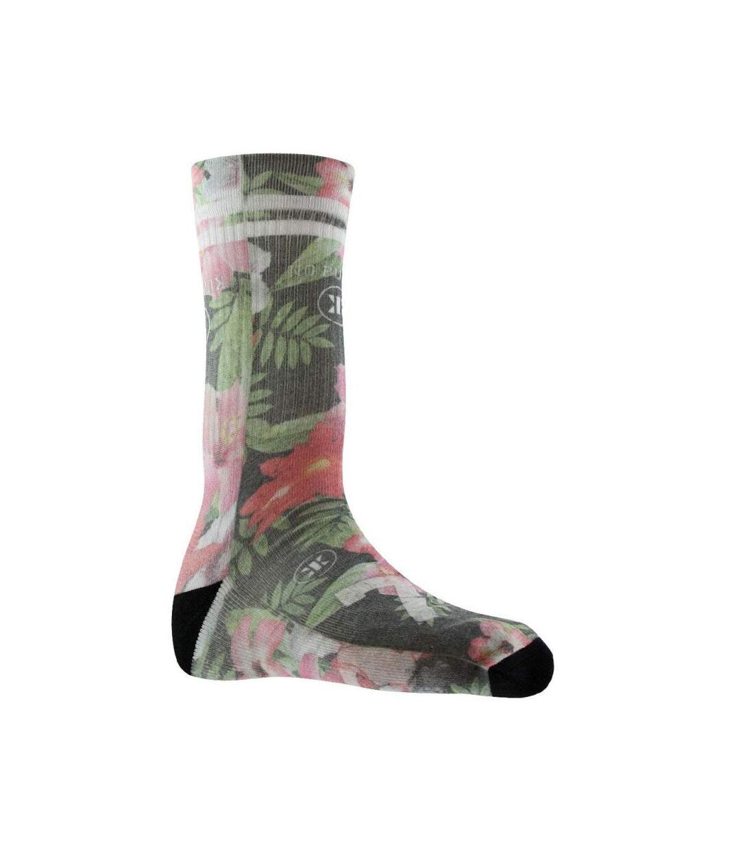 NO PUBLIK Chaussettes Homme Coton JUNGLE FLOWERS Noir Rose