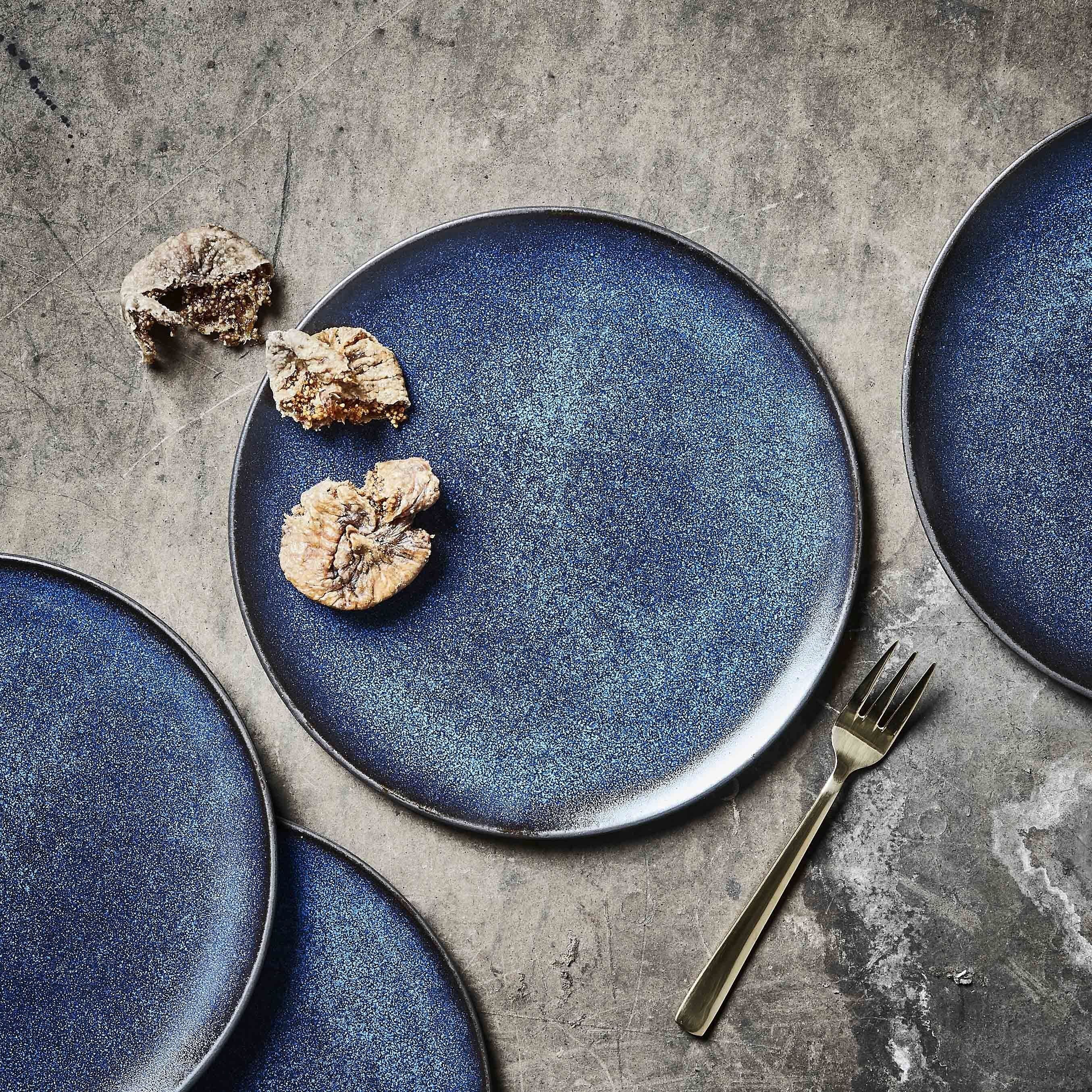 RAW MIDNIGHT BLUE Dessertteller - Blau / H: 1.0 cm