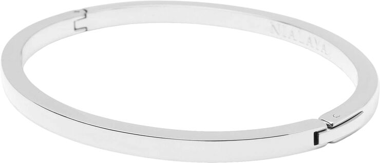 Nialaya Men's Stainless Steel Simplicity Bangle Silver