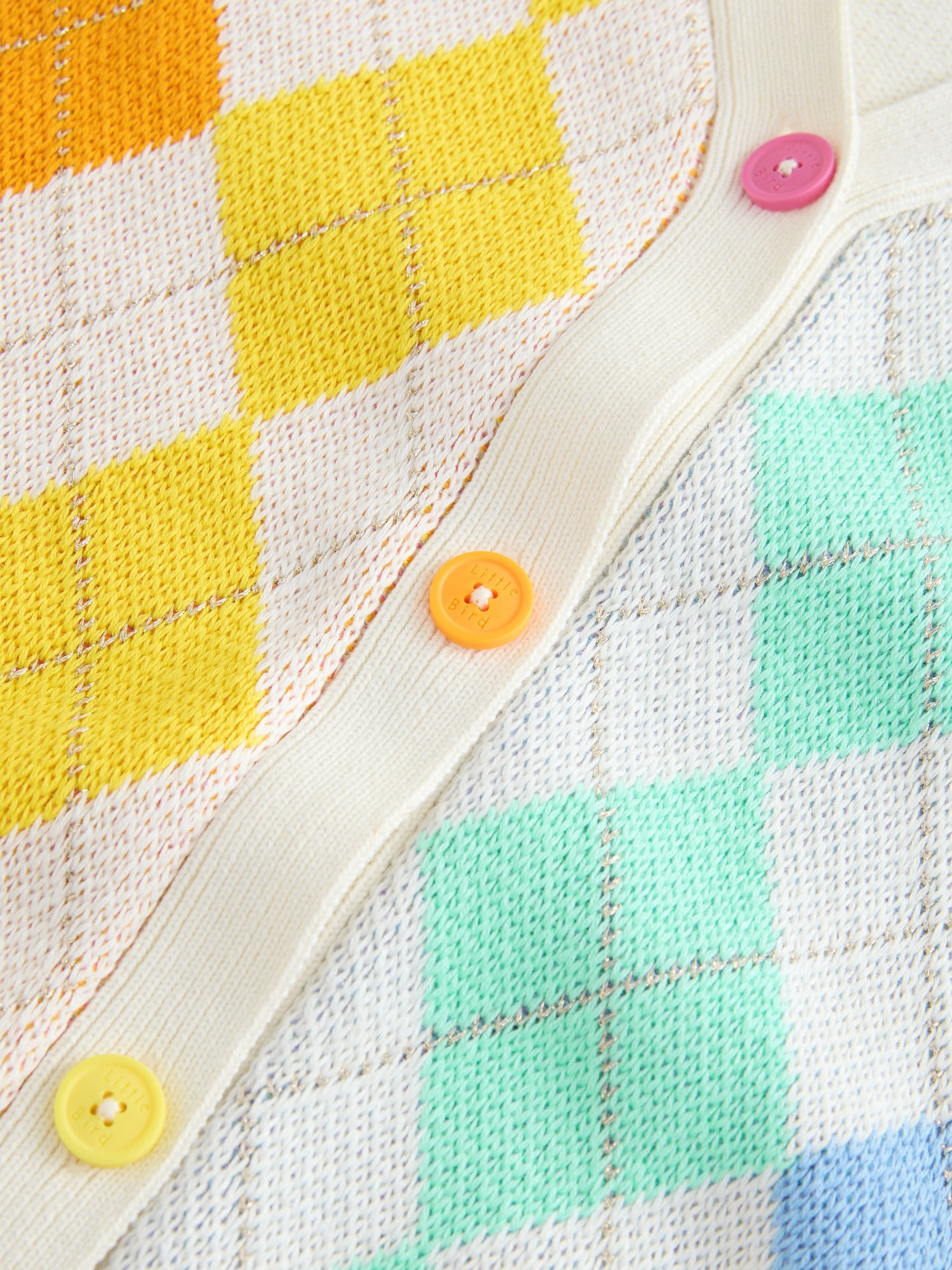 Multi - Little Bird by Jools Oliver - Gebreid argyle vest met regenboog voor volwassenen