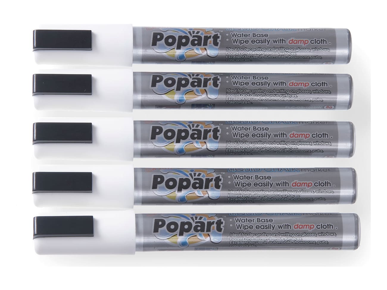 Feutre craie blanc - pour ardoise - 5 pièces