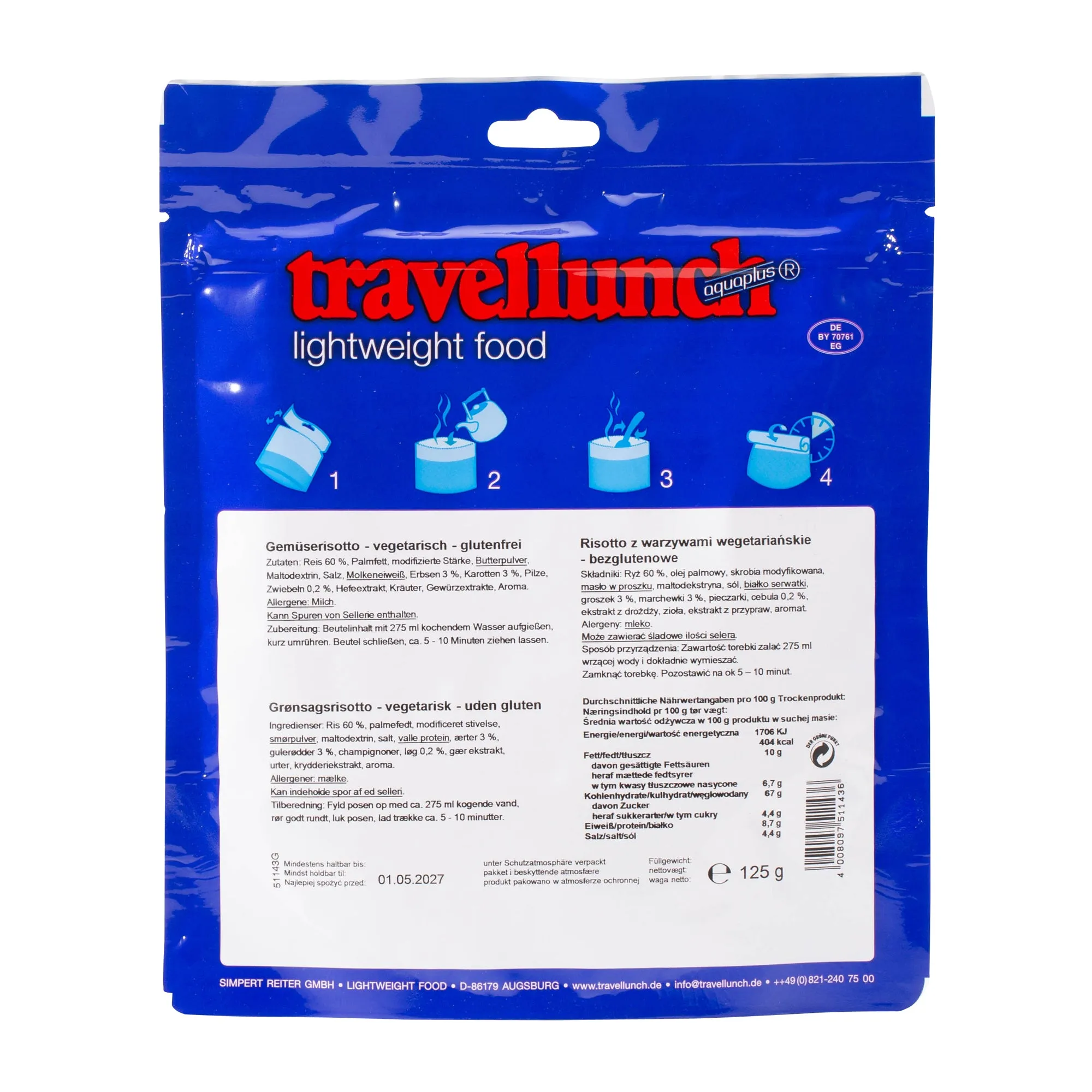 Travellunch -  Gemüserisotto vegetarisch glutenfrei 1 Packung