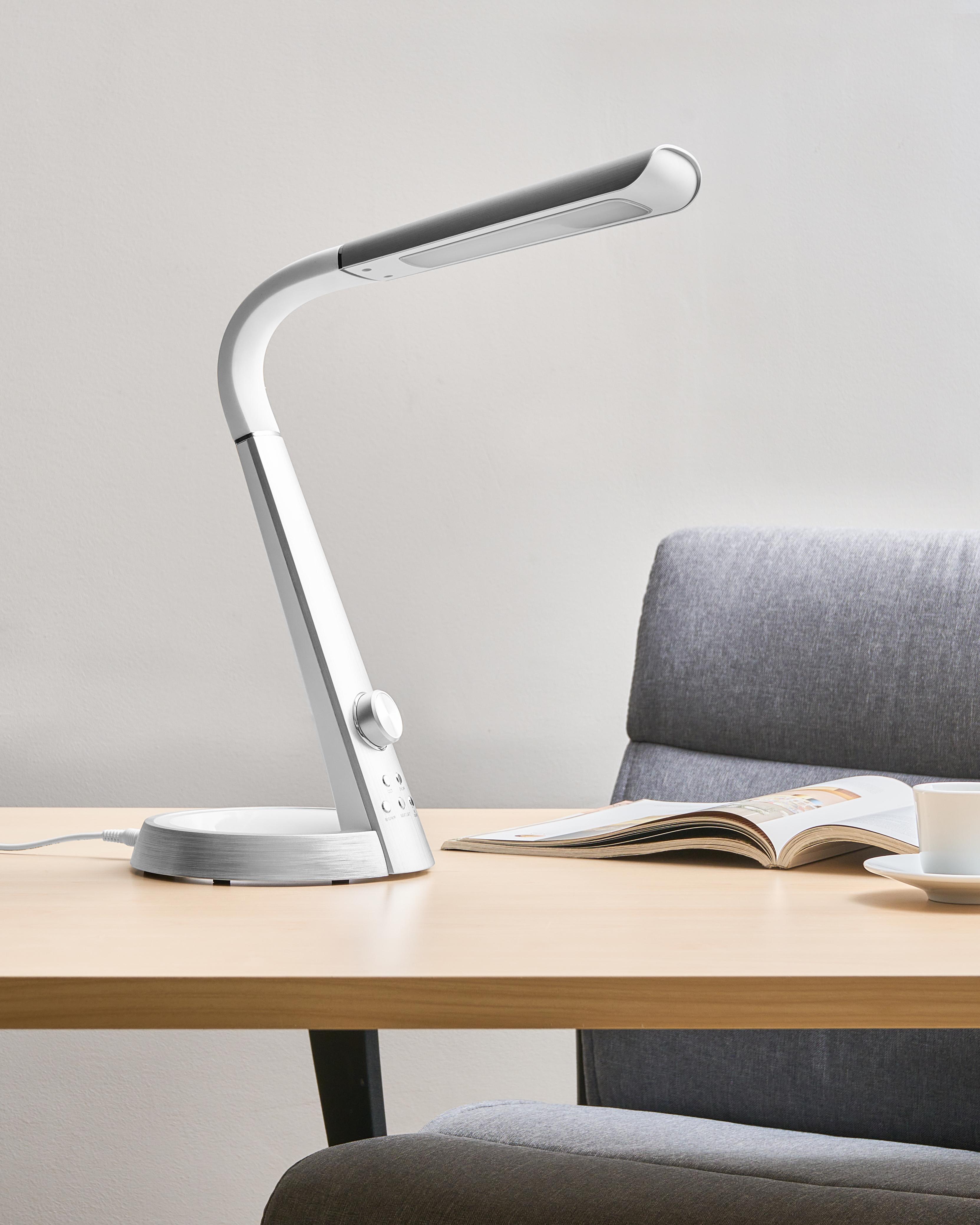 LED bureaulamp CANOPUS met USB-poort Zilver