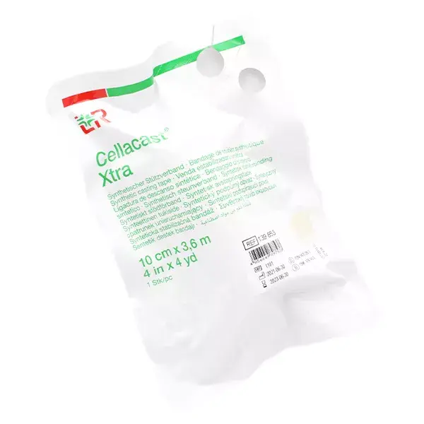 L&R Cellacast Xtra Bande de Résine sous Sachet+Gants 3,6mx10cm Crème