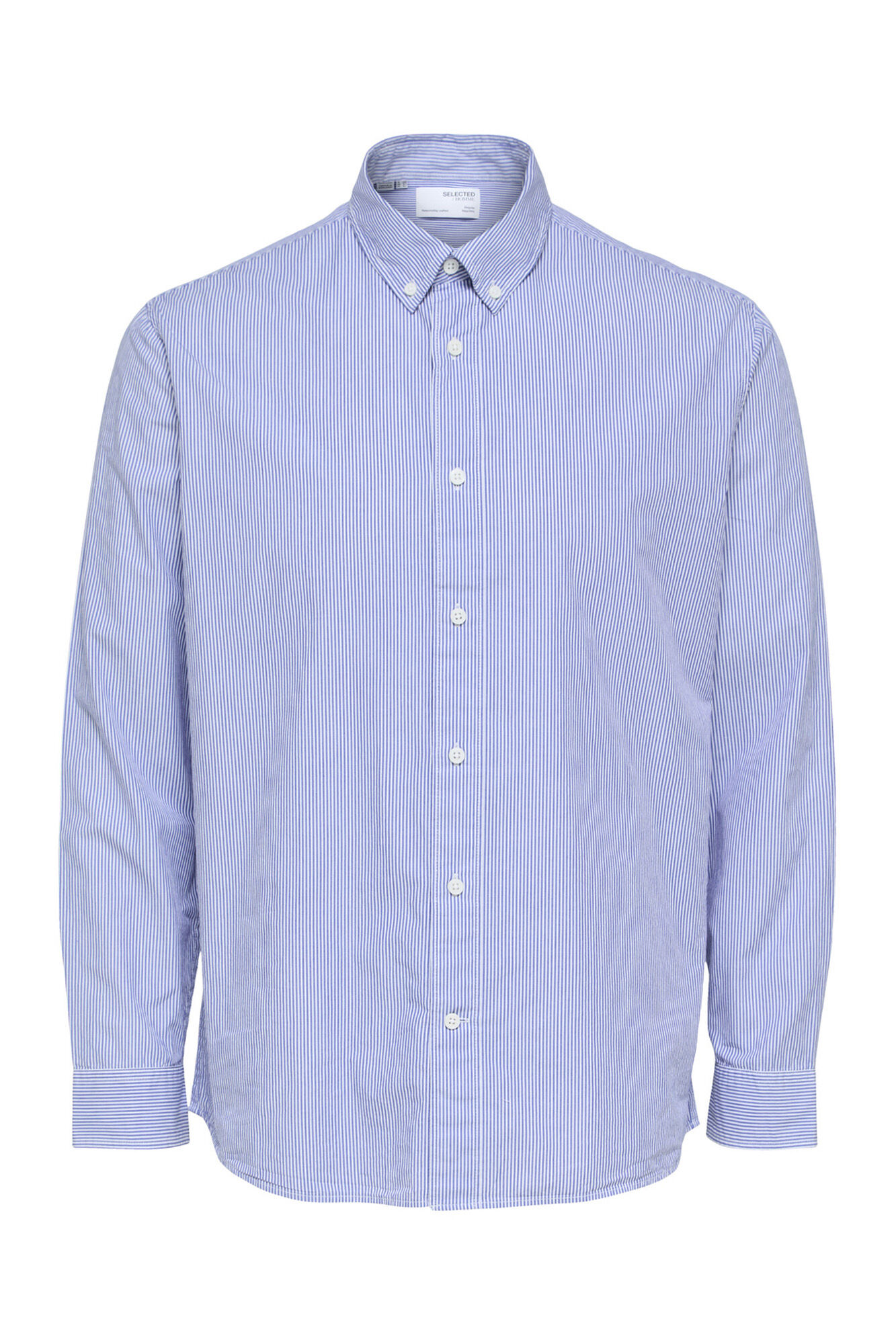 Camisa de manga comprida e corte regular em algodão orgânico. - Cinza escuro