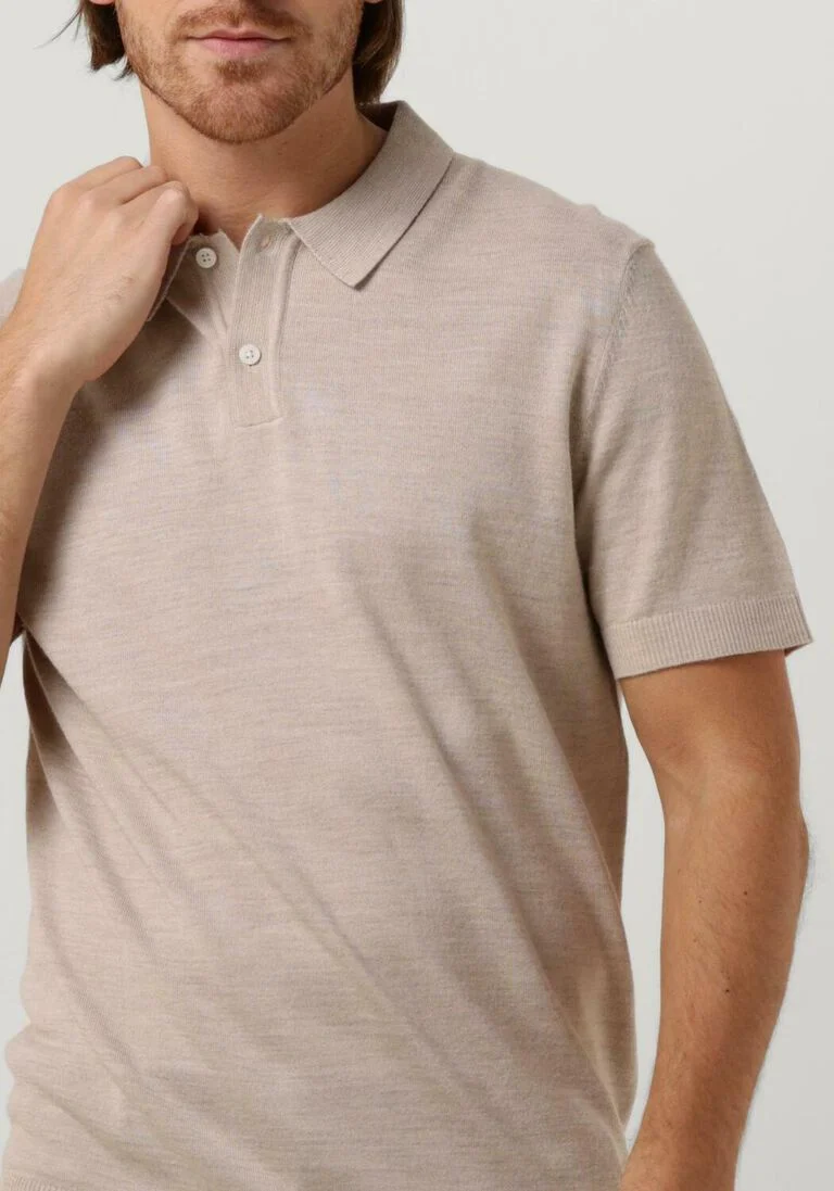 SELECTED HOMME beige selected homme polo slhtown ss knit polo b