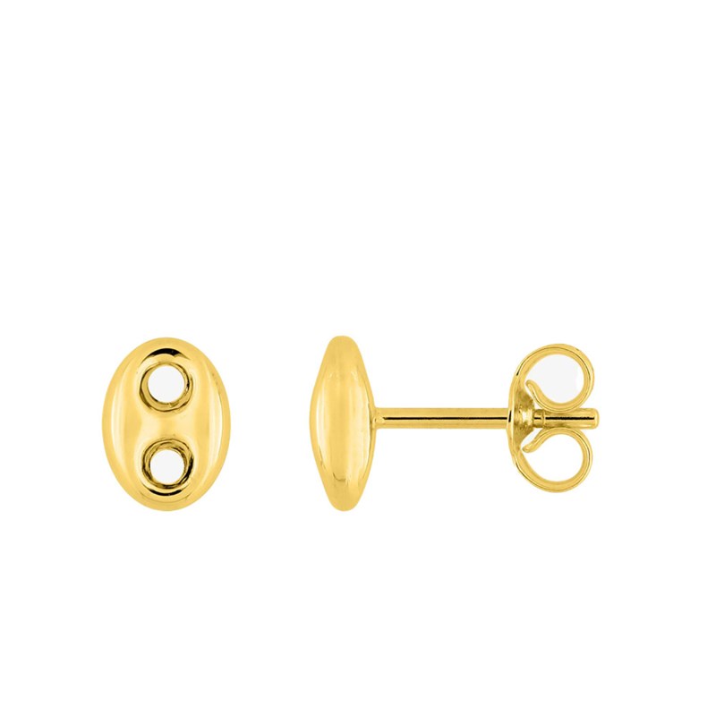 Boucles d'oreilles mixte - Or 18 Carats - Grain de café