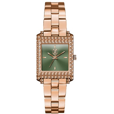 Montre à quartz en acier inoxydable - Doré & vert