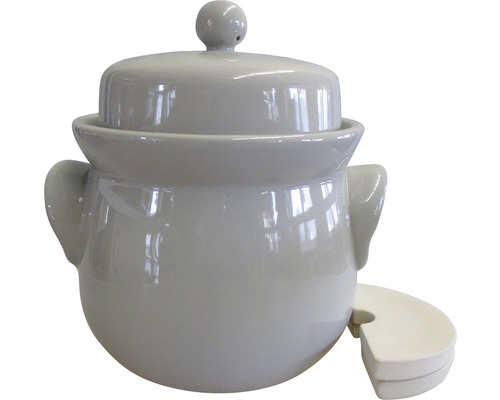 Mini 3L grijze gistingspot met deksel en stenen