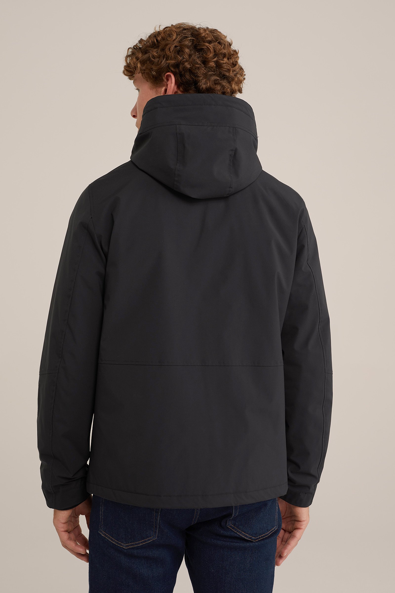 waterafstotend jack met capuchon WE Fashion Zwart