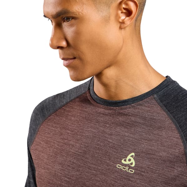 T-shirt thermique ODLO NATURAL PERFORMANCE PW 150 BL TOP CREW NECK L/S FUDGE/DARK GREY MELANGE