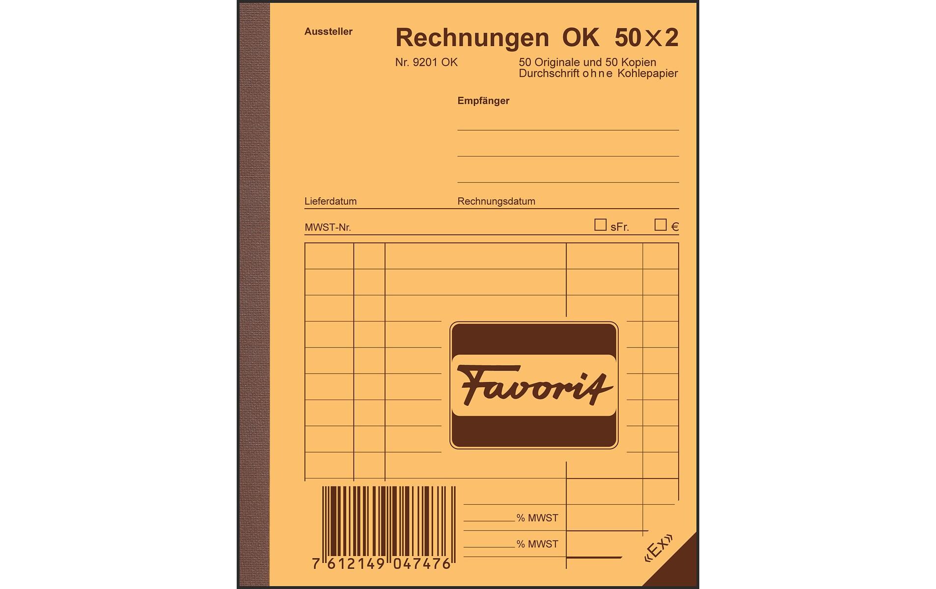 Durchschreibeblock 113 x 144 mm Rechnungen, 50 x 2 BlattBlock mit Rechnungen
