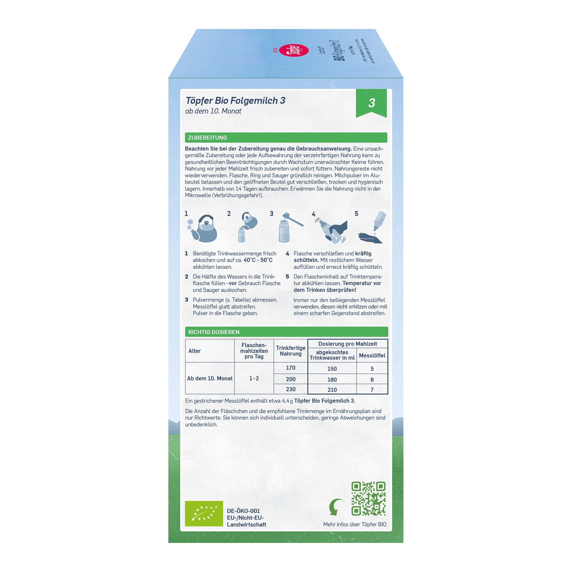 Töpfer Bio Folgemilch 3, 600g